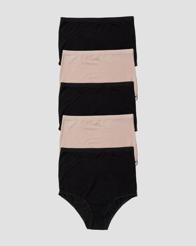 Pack - 5 Highwaist Bell Pants (Black / haptic) made by Baserange