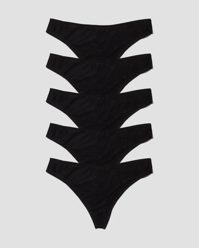 Pack - 5 Enna Thong (Black / black) made by Baserange