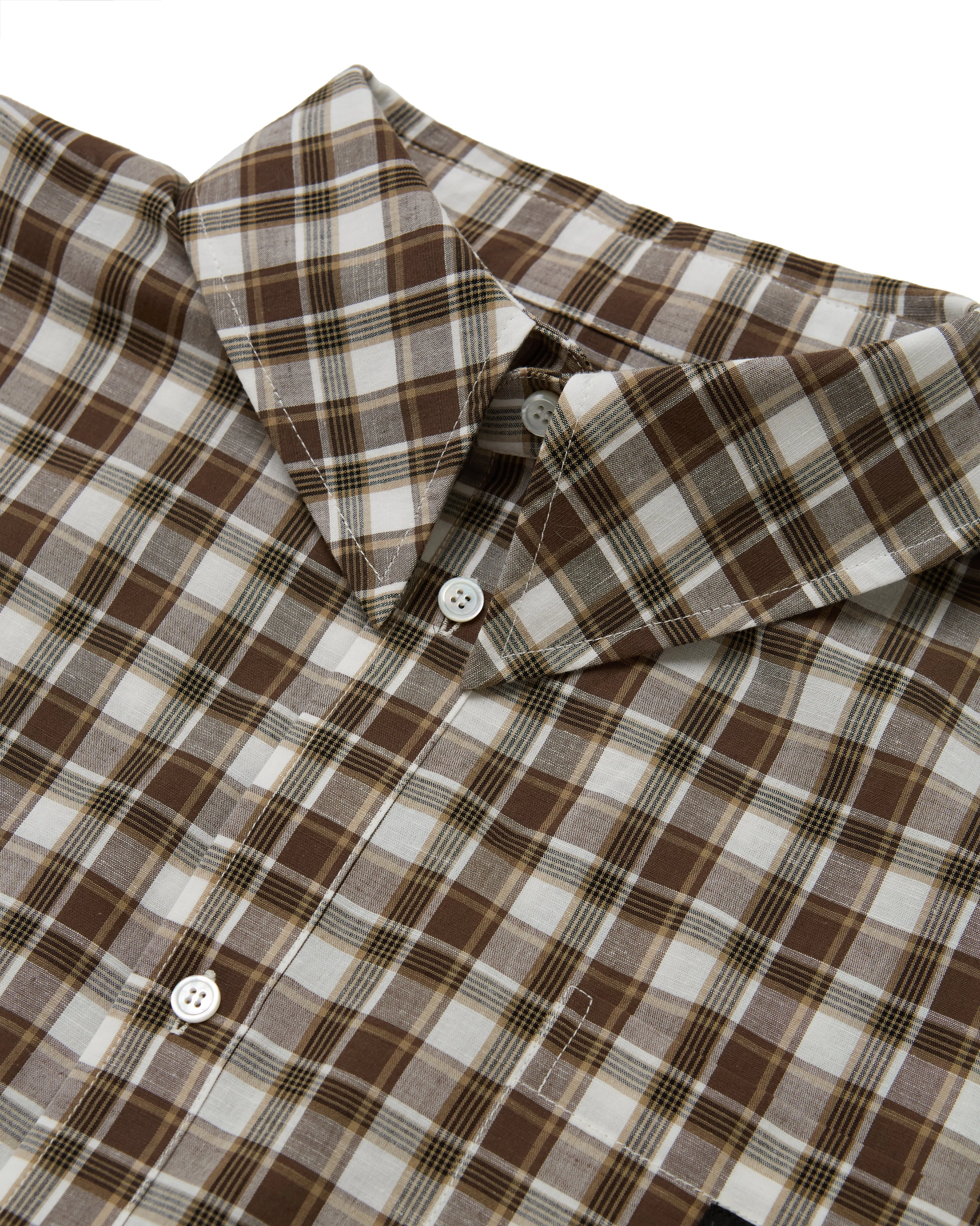 PLAID HACIENDA S/S SHIRT - BROWN sold by Willy Chavarria product image thumbnail 4