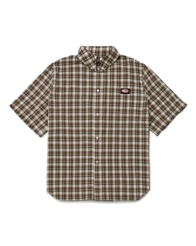 PLAID HACIENDA S/S SHIRT - BROWN made by Willy Chavarria