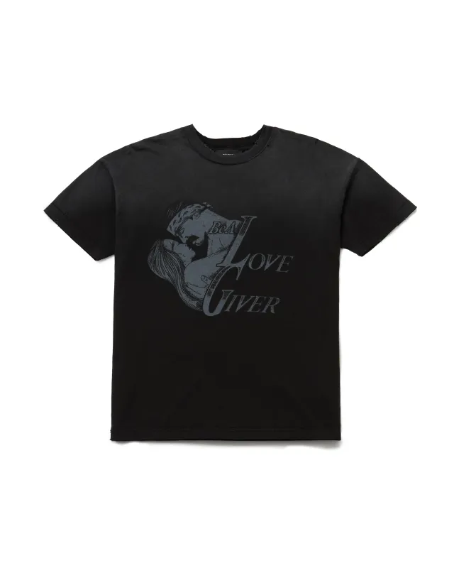 LOVER GIVER EASY TEE (DESTROYED) - BLACK sold by Willy Chavarria