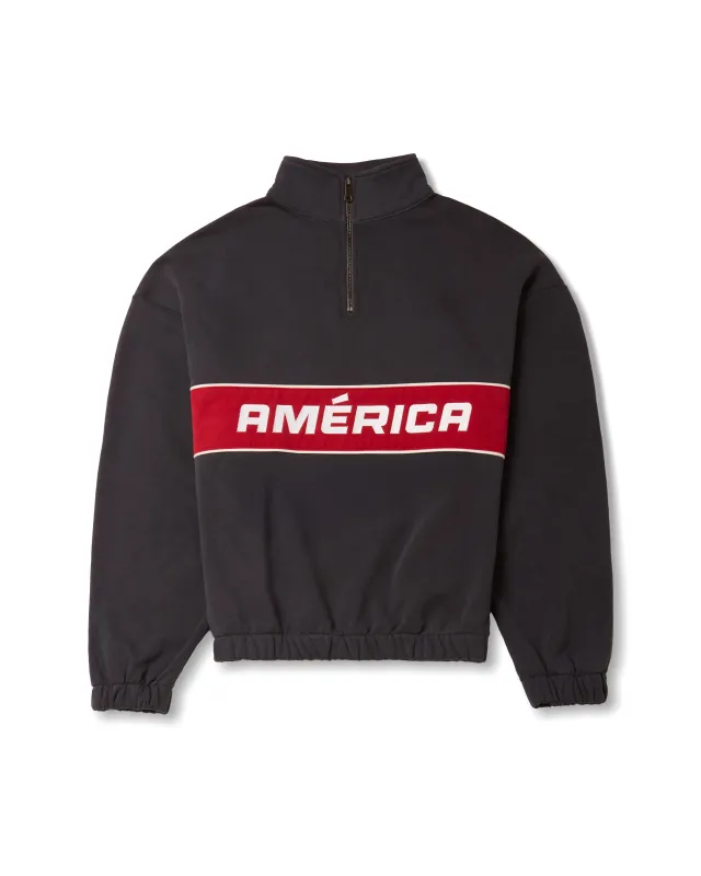 AMÉRICA QUARTER ZIP - WASHED BLACK sold by Willy Chavarria