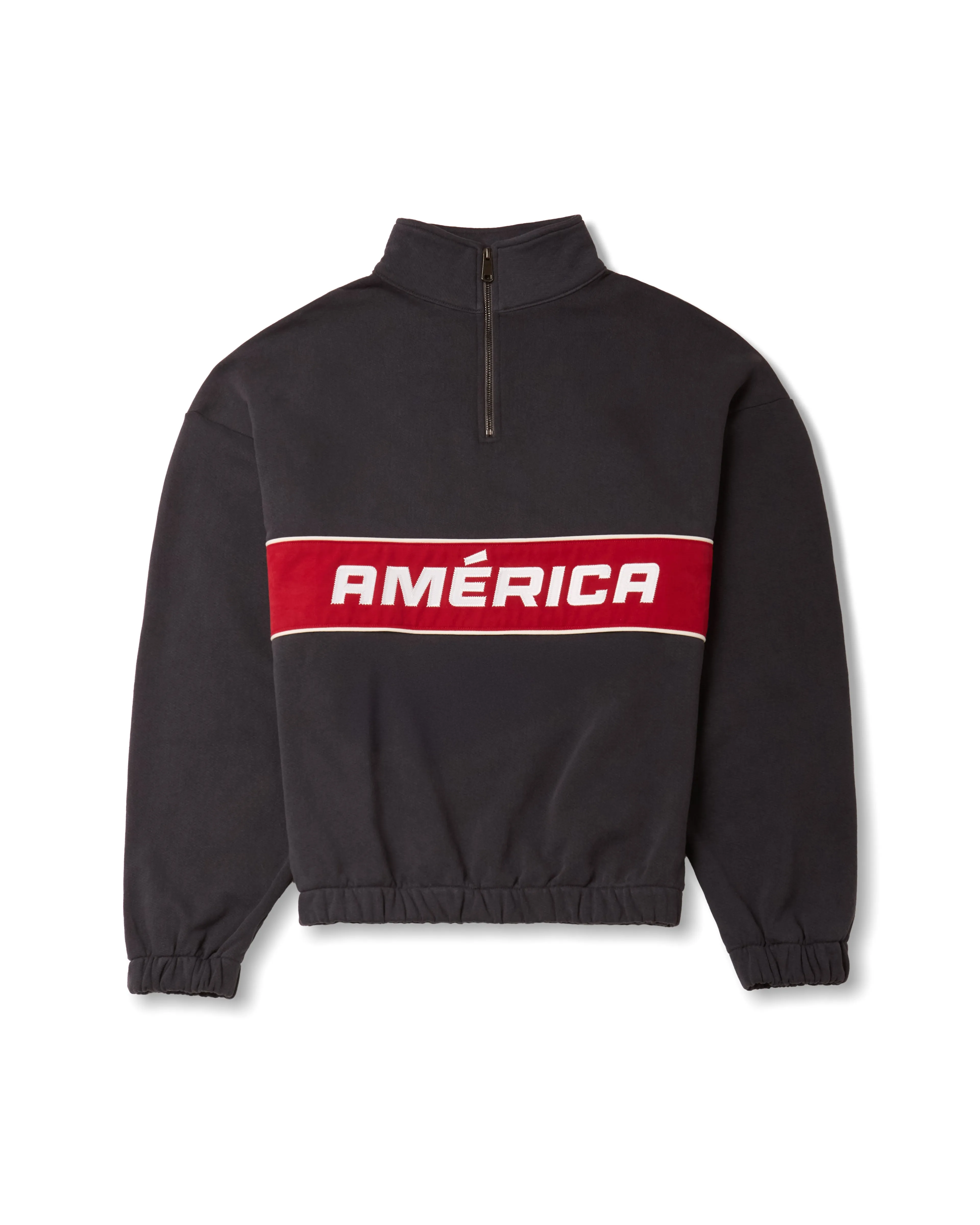 AMÉRICA QUARTER ZIP - WASHED BLACK sold by Willy Chavarria
