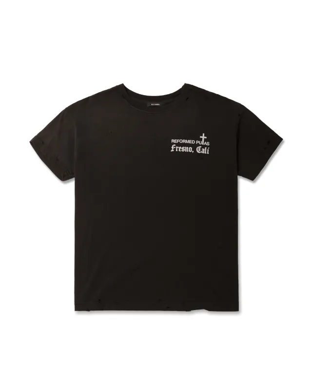REFORMED PUTAS DESTROYED EASY TEE - BLACK sold by Willy Chavarria