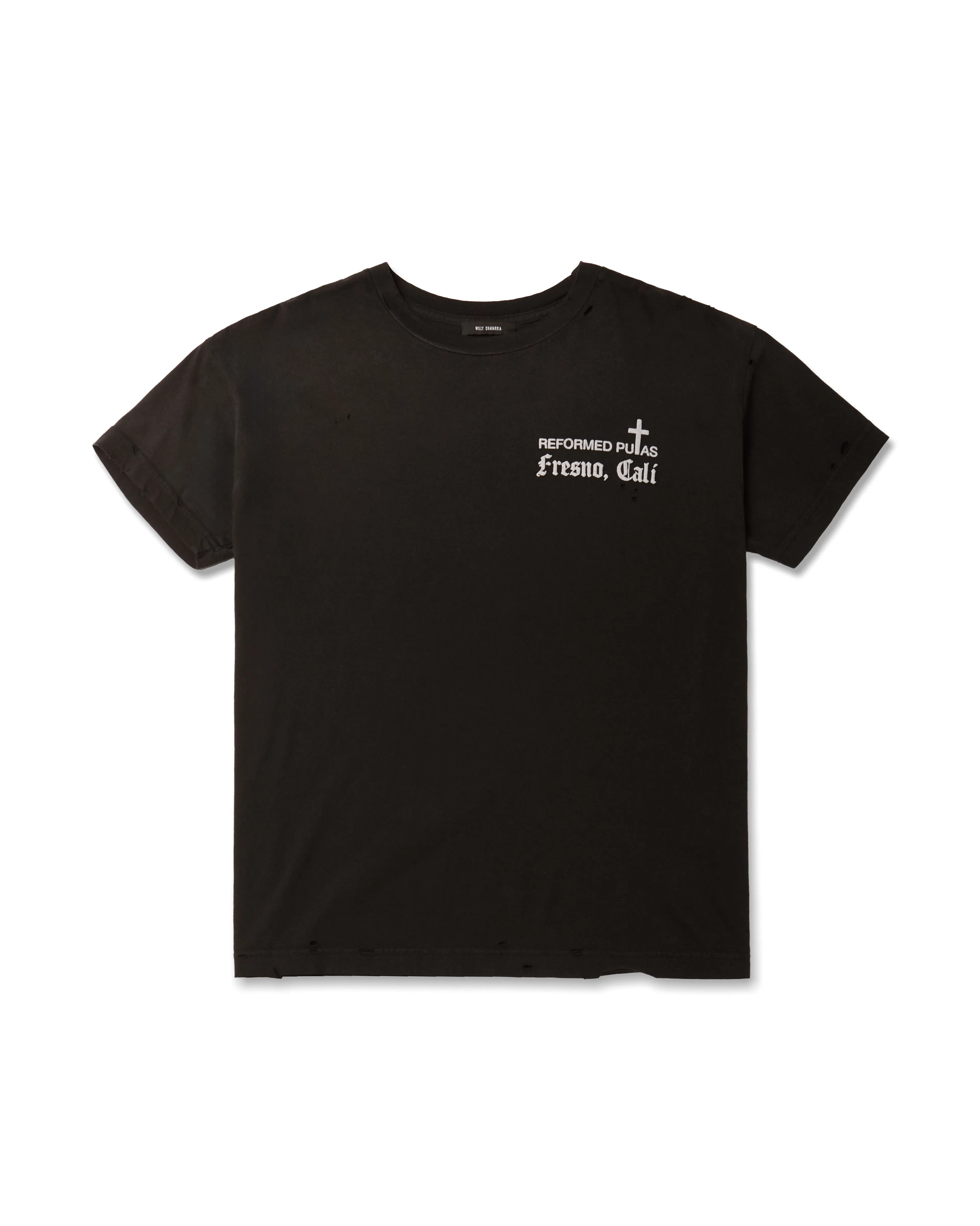 REFORMED PUTAS DESTROYED EASY TEE - BLACK sold by Willy Chavarria