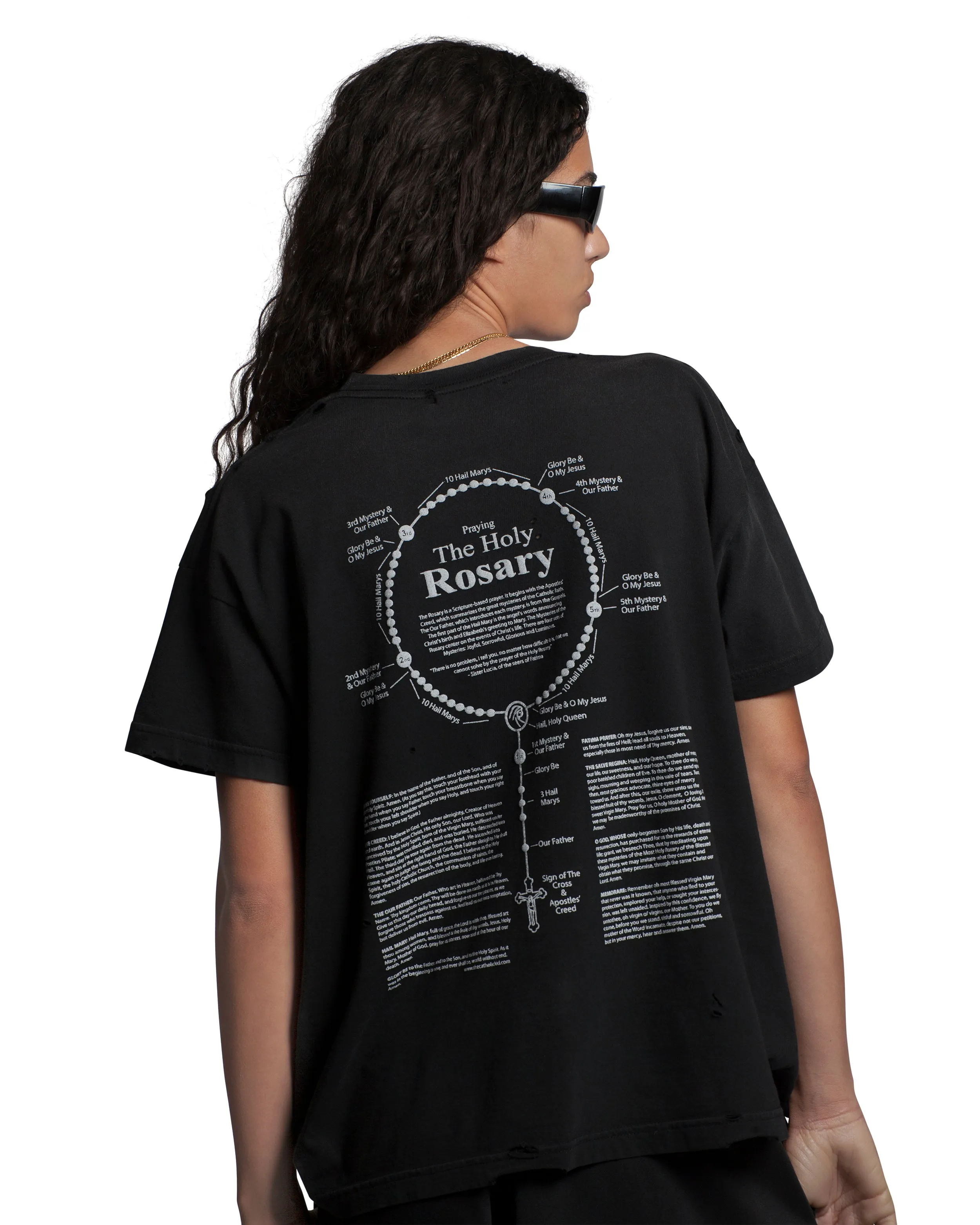 REFORMED PUTAS DESTROYED EASY TEE - BLACK sold by Willy Chavarria product image thumbnail 4