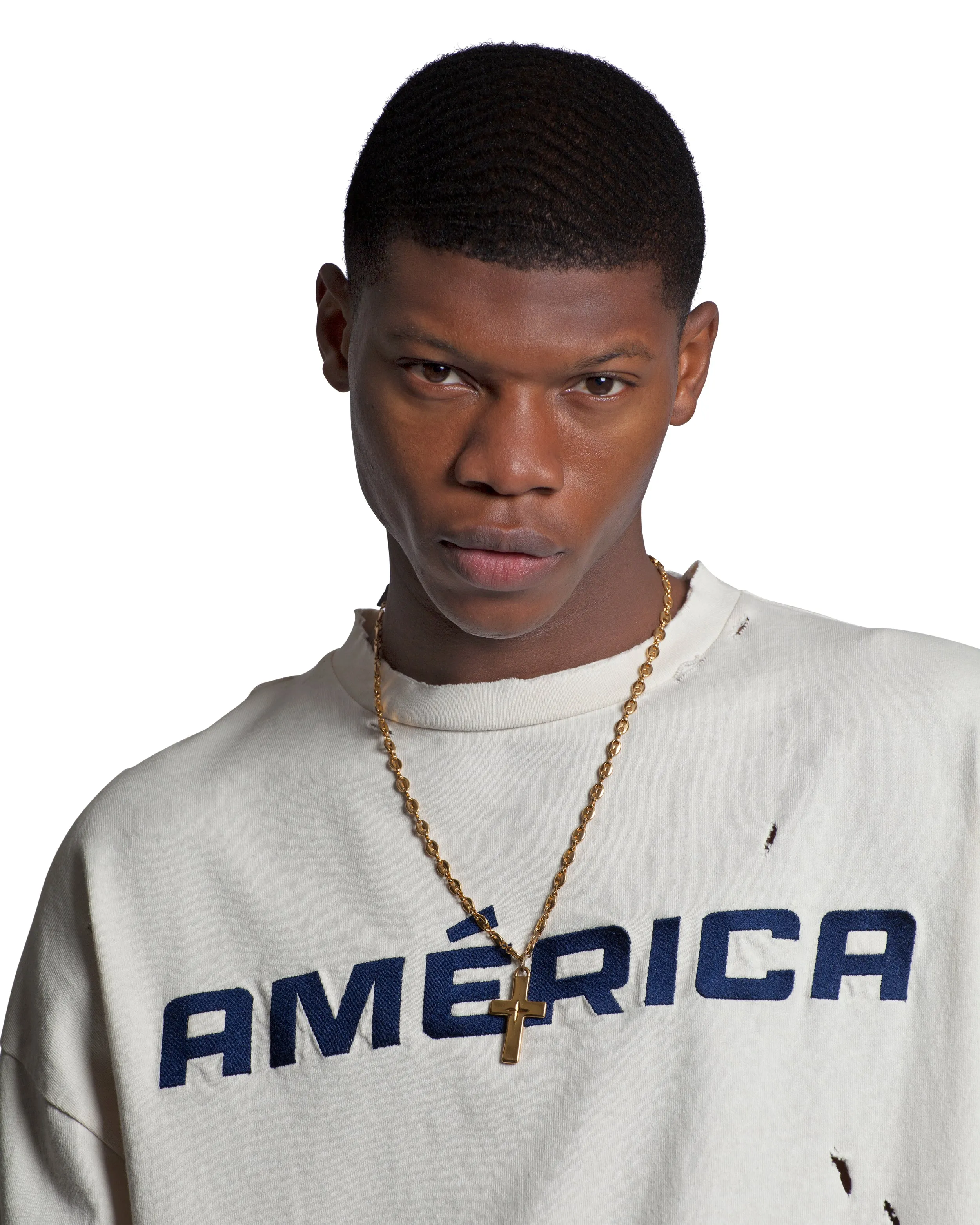 AMÉRICA NORTHSIDER TEE - WHITE sold by Willy Chavarria product image thumbnail 4