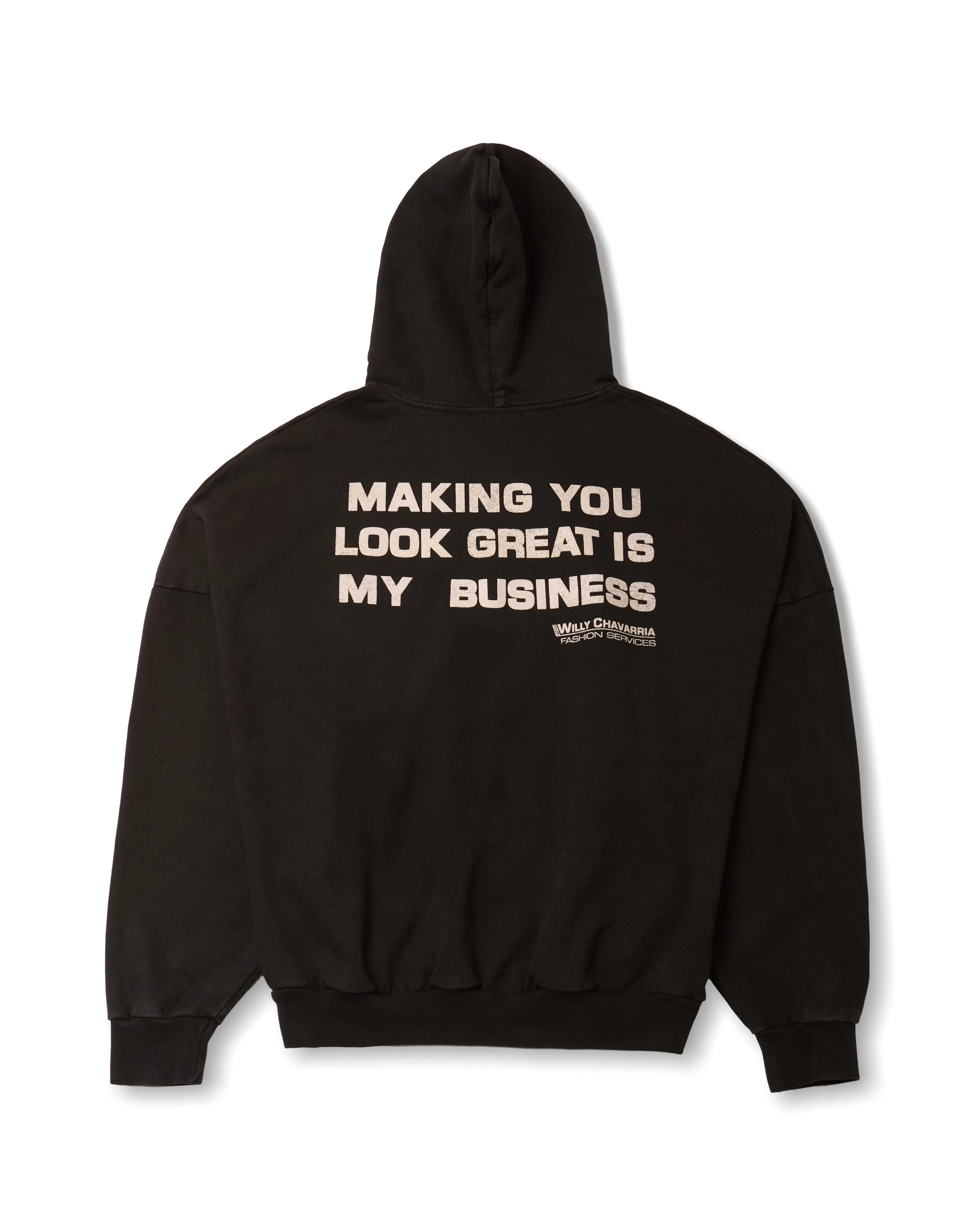 WILLY FASHION SERVICE - STANDARD ZIP HOODIE - BLACK sold by Willy Chavarria product image thumbnail 2
