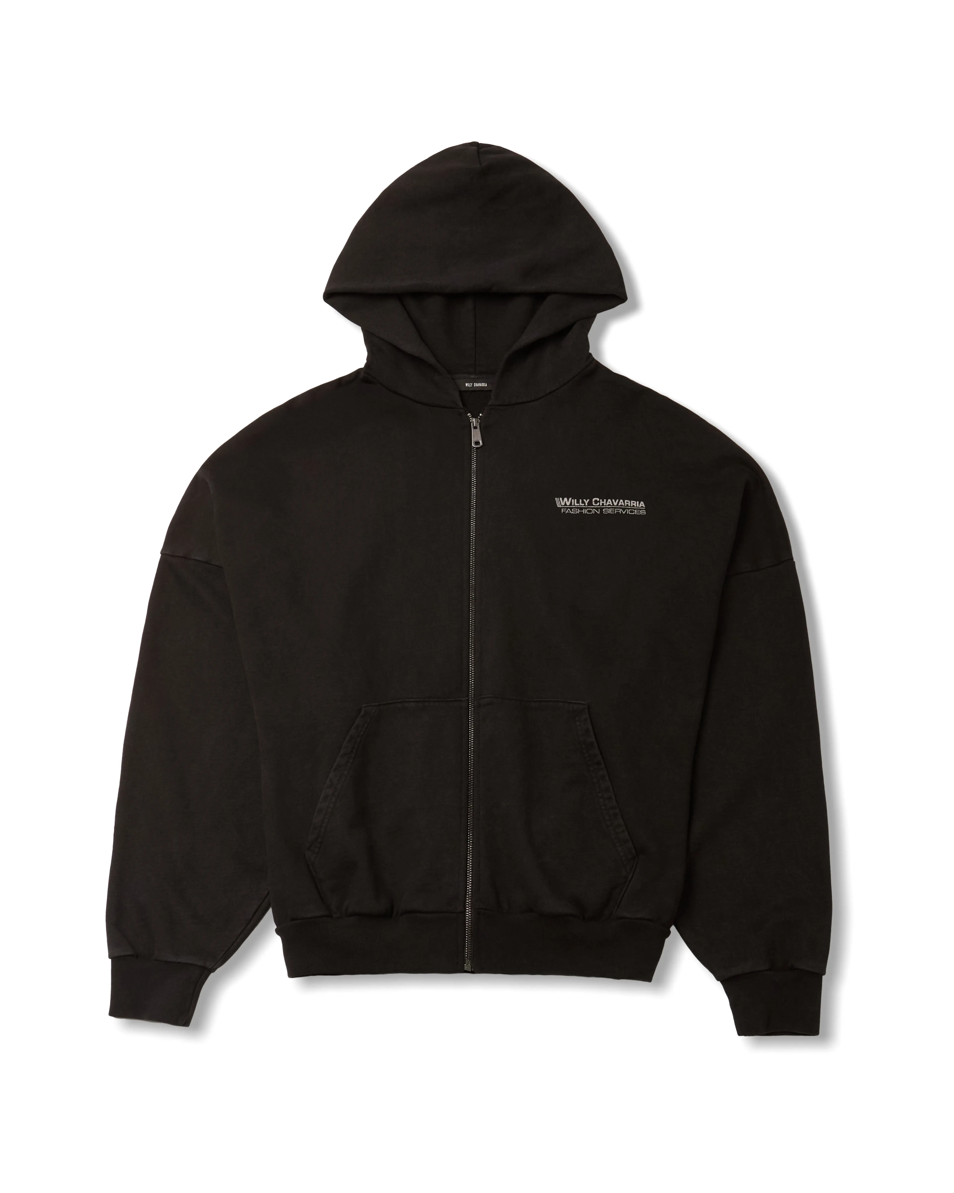 WILLY FASHION SERVICE - STANDARD ZIP HOODIE - BLACK sold by Willy Chavarria