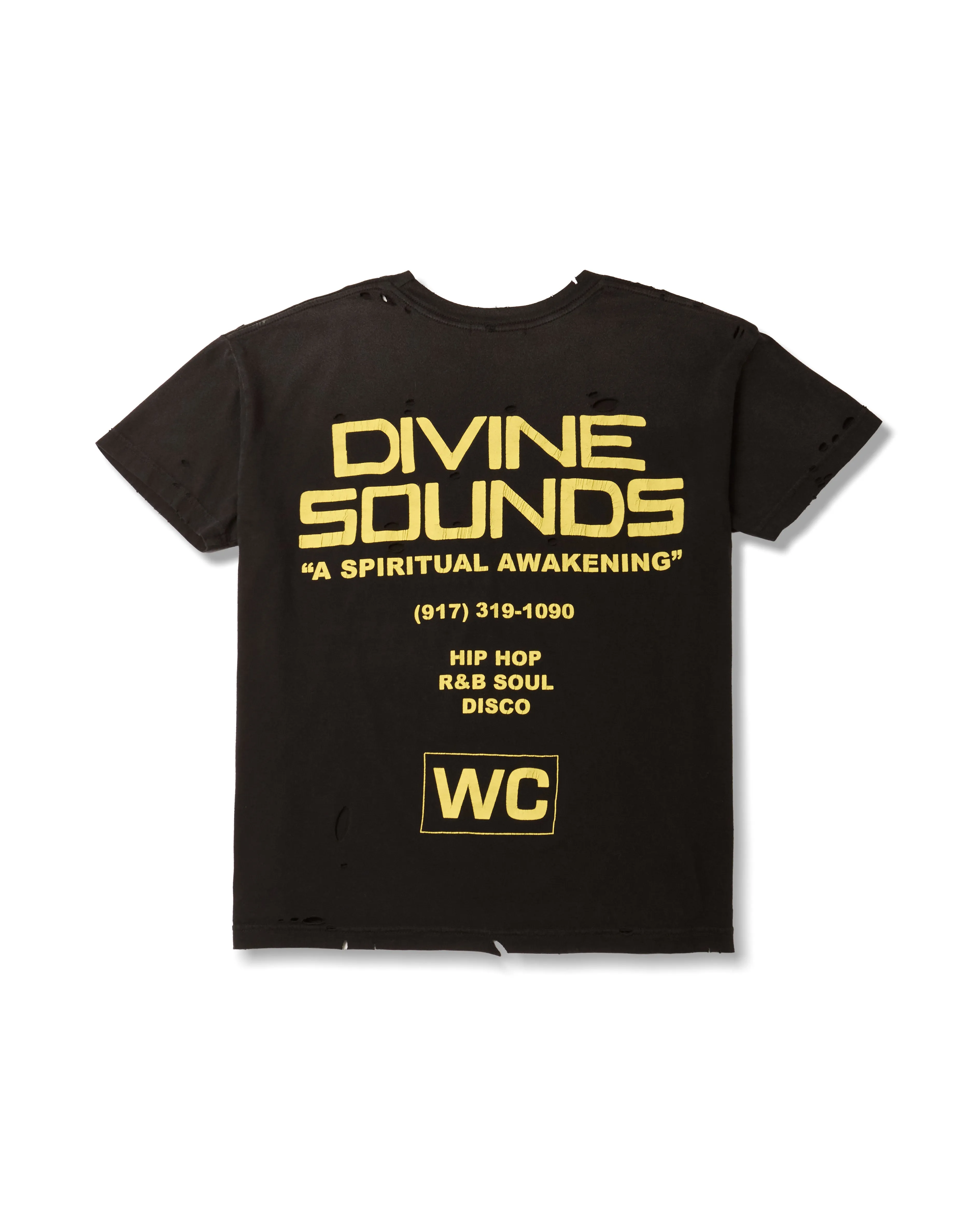 DIVINE SOUNDS DESTROYED EASY TEE - BLACK sold by Willy Chavarria product image thumbnail 2