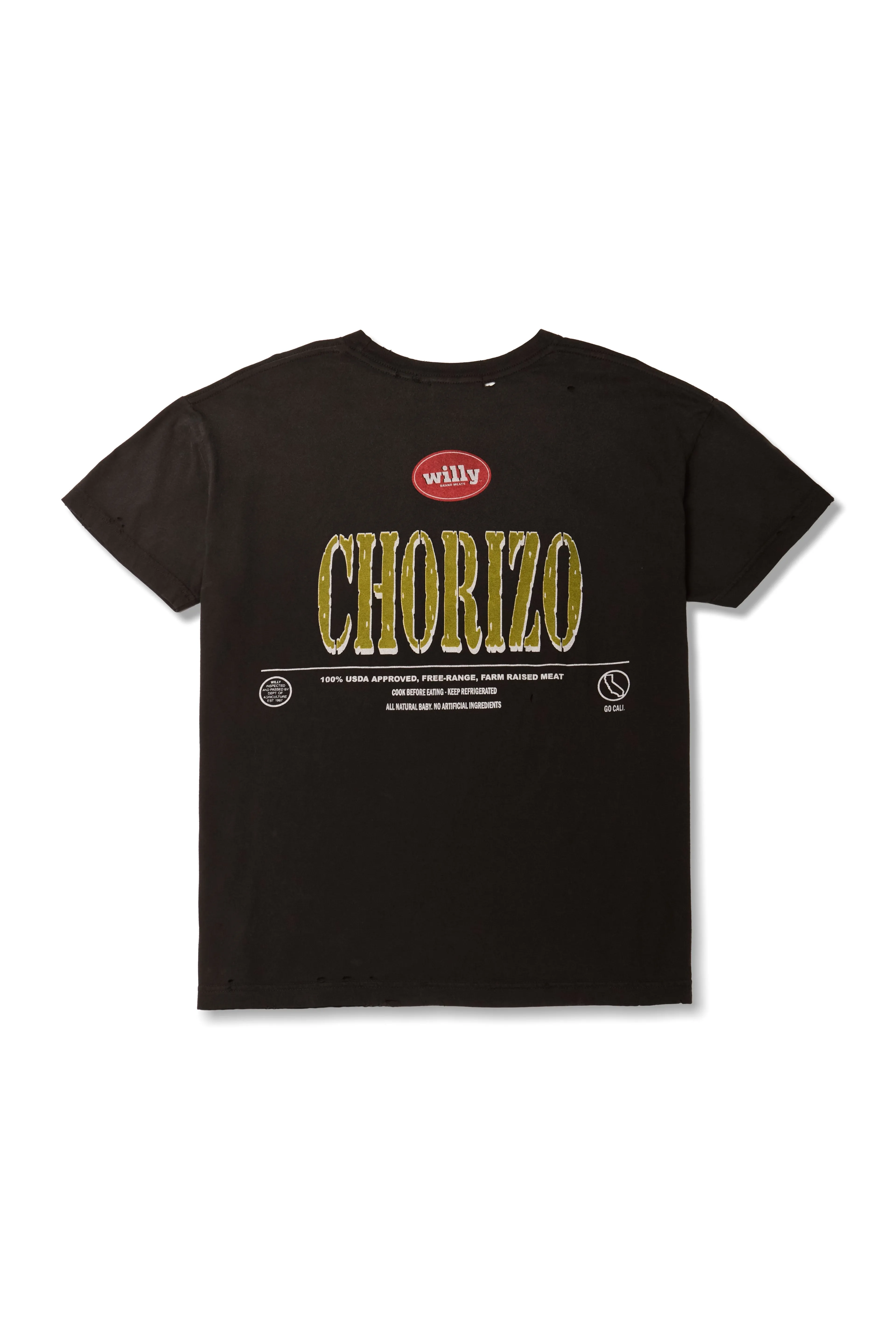 CHORIZO DESTROYED EASY TEE - BLACK sold by Willy Chavarria product image thumbnail 2