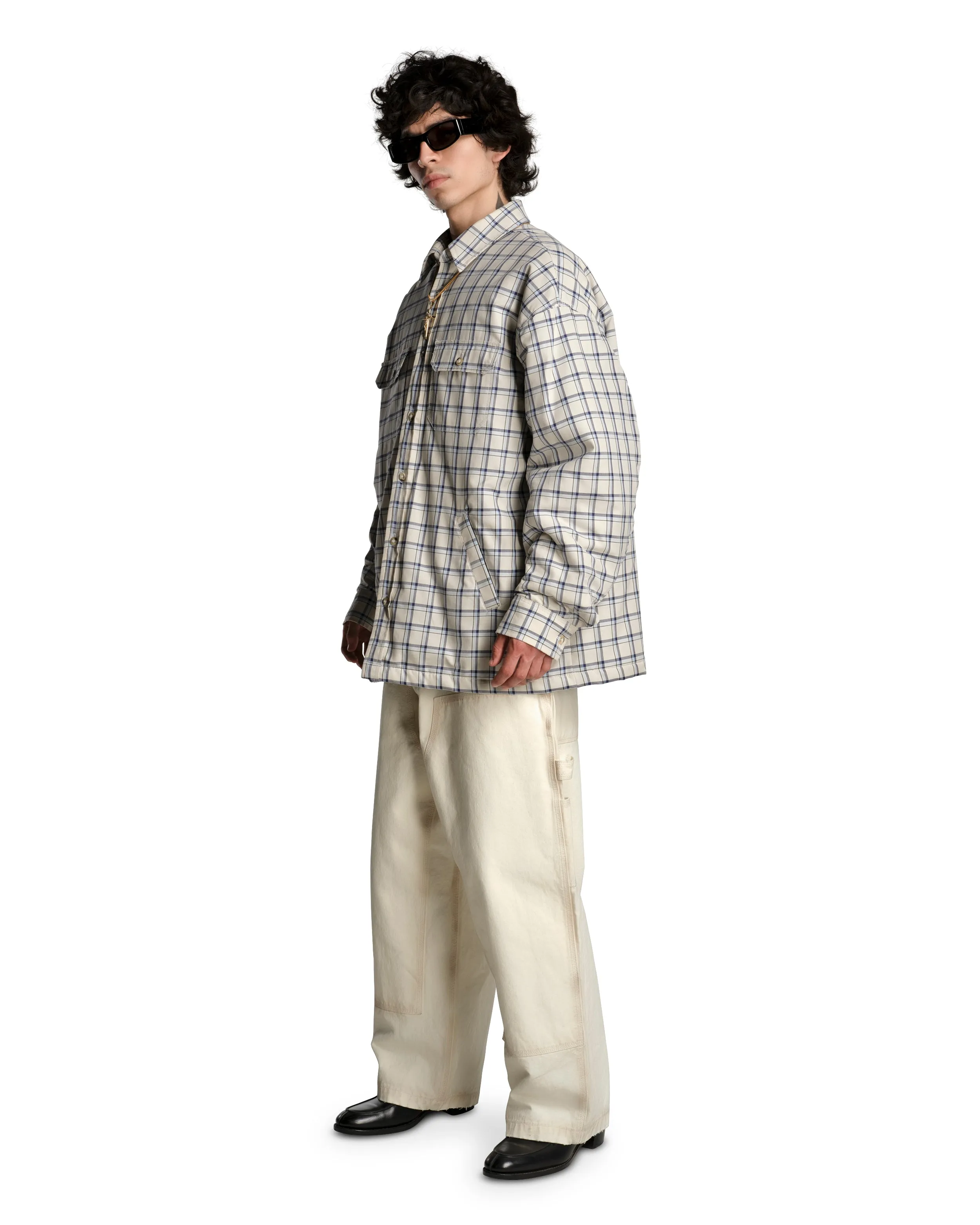 QUILTED OVERSHIRT - LIGHT BLUE sold by Willy Chavarria product image thumbnail 5