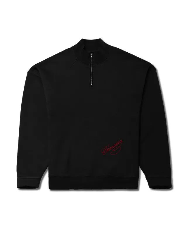 BRAVO QUARTER ZIP - BLACK made by Willy Chavarria