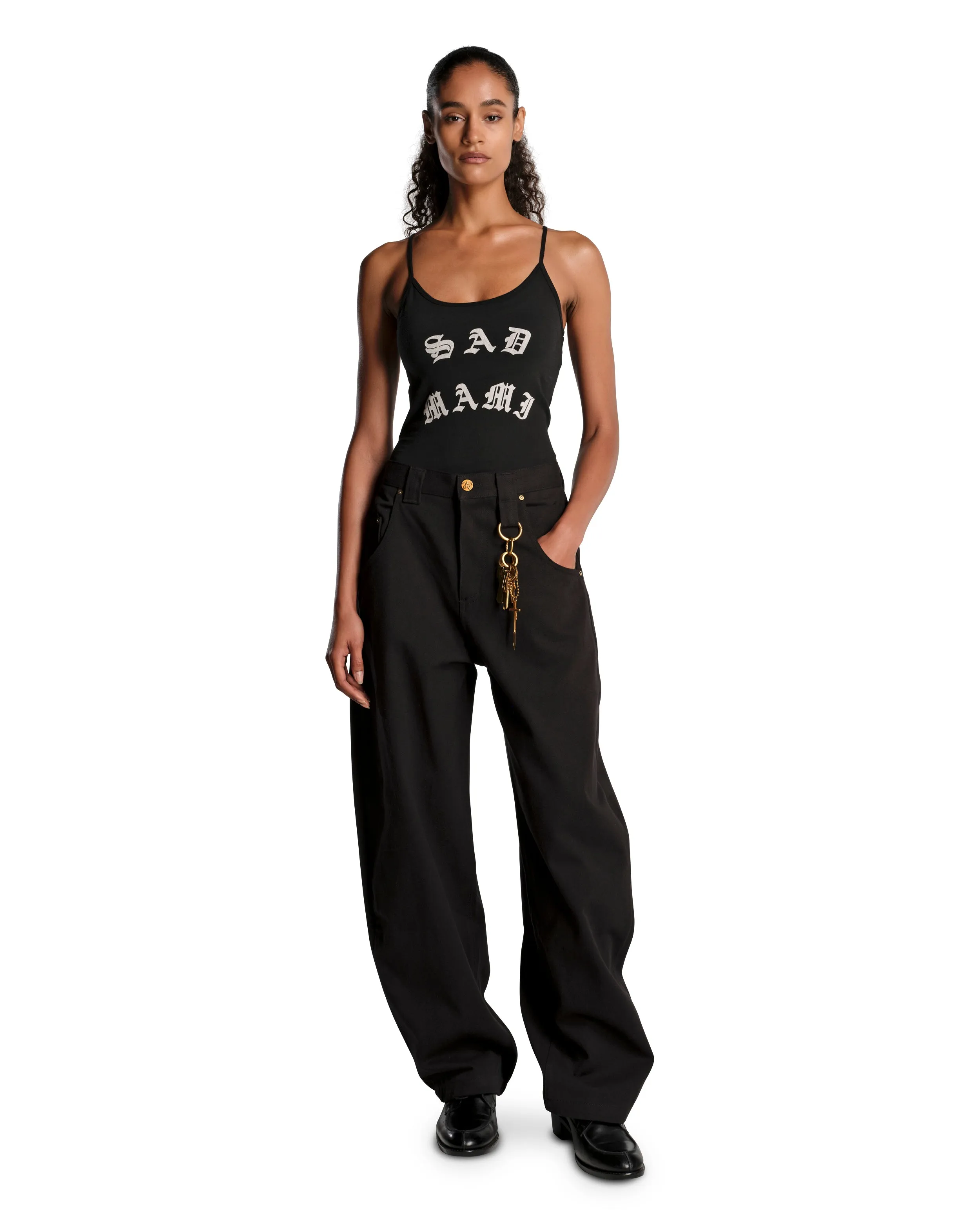 SAD MAMI CHOLITA TANK - BLACK sold by Willy Chavarria product image thumbnail 3