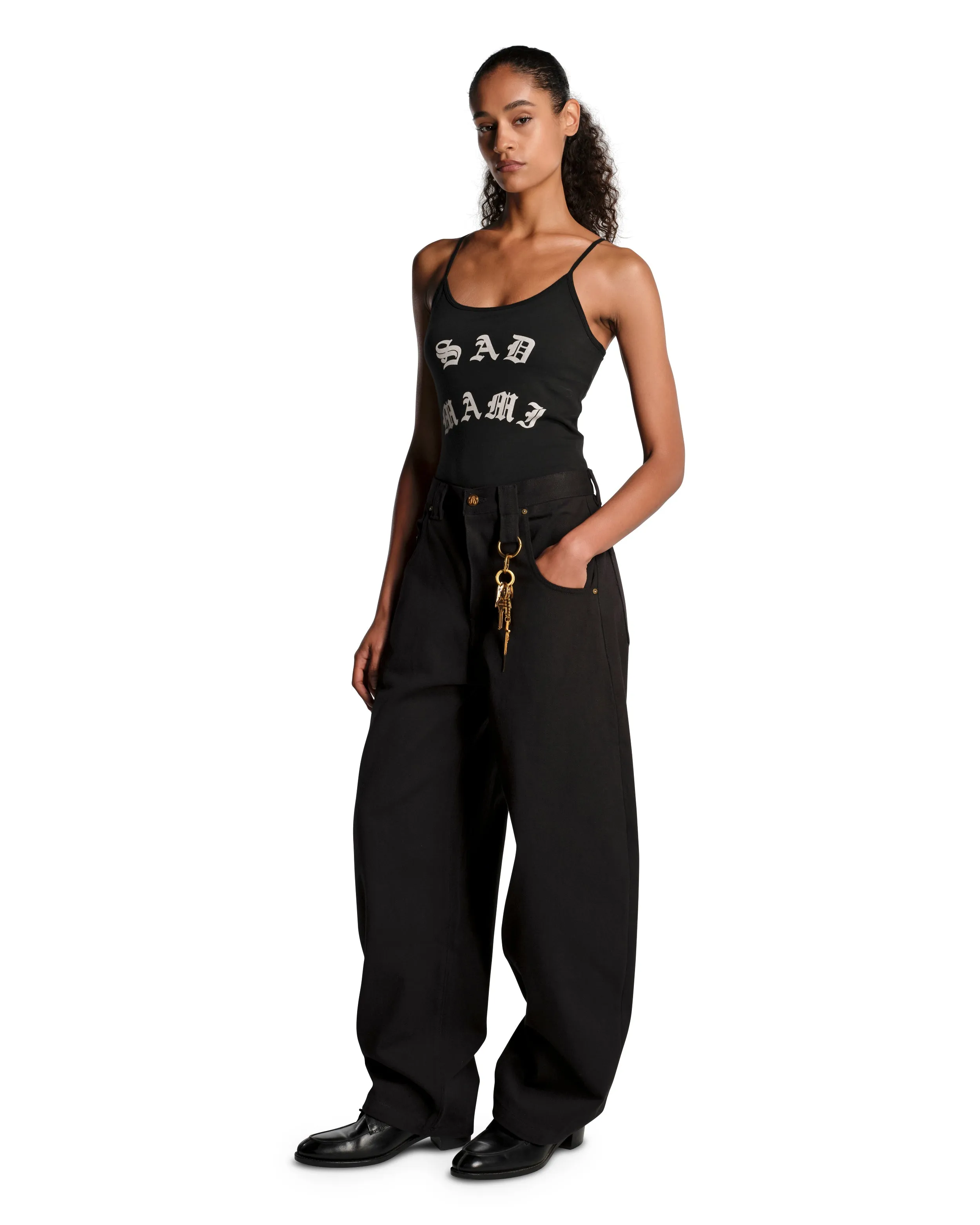 SAD MAMI CHOLITA TANK - BLACK sold by Willy Chavarria product image thumbnail 4