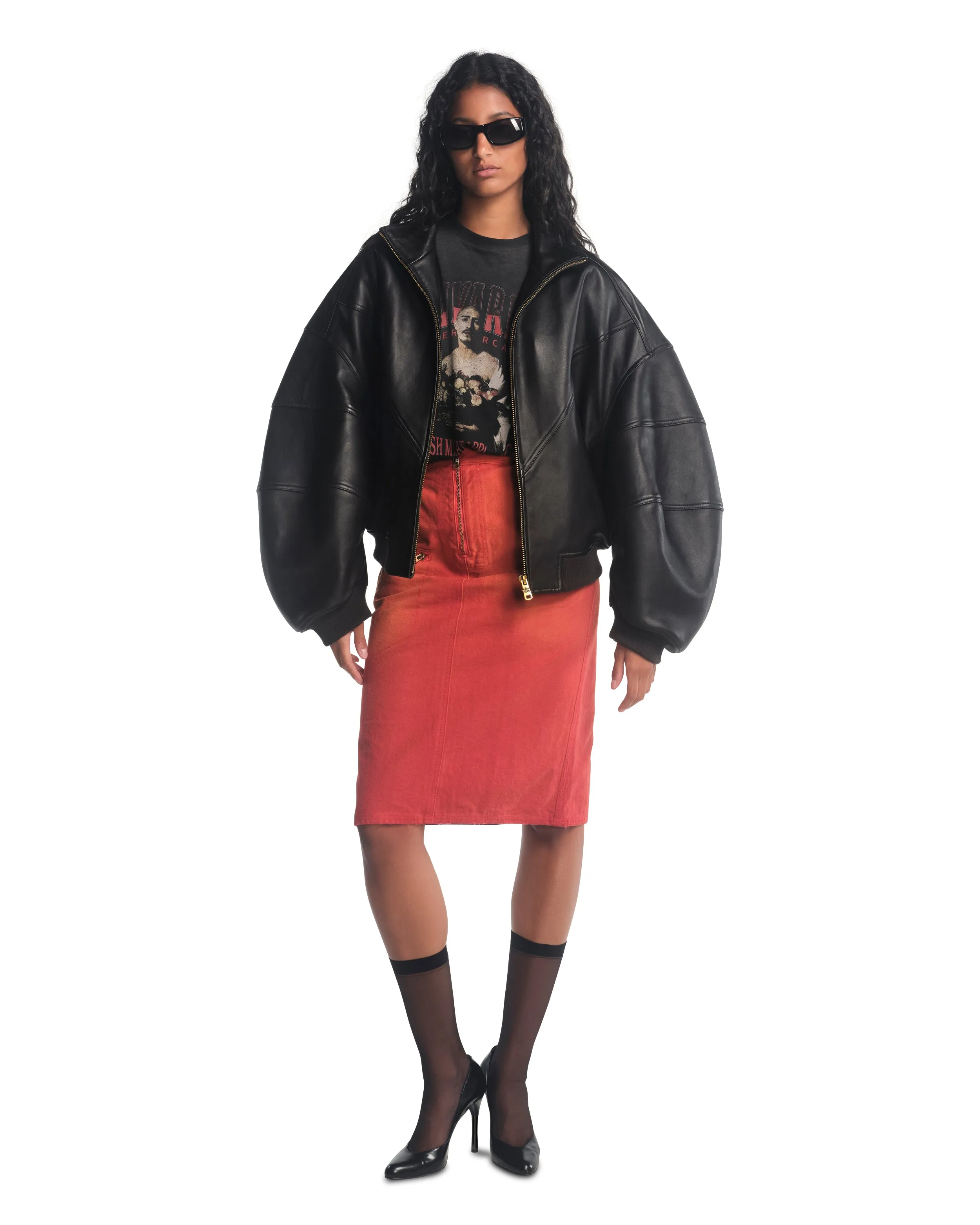 RUFF RIDER LEATHER JACKET - BLACK sold by Willy Chavarria product image thumbnail 4