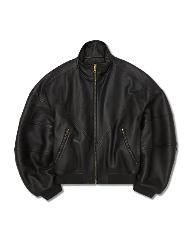RUFF RIDER LEATHER JACKET - BLACK sold by Willy Chavarria