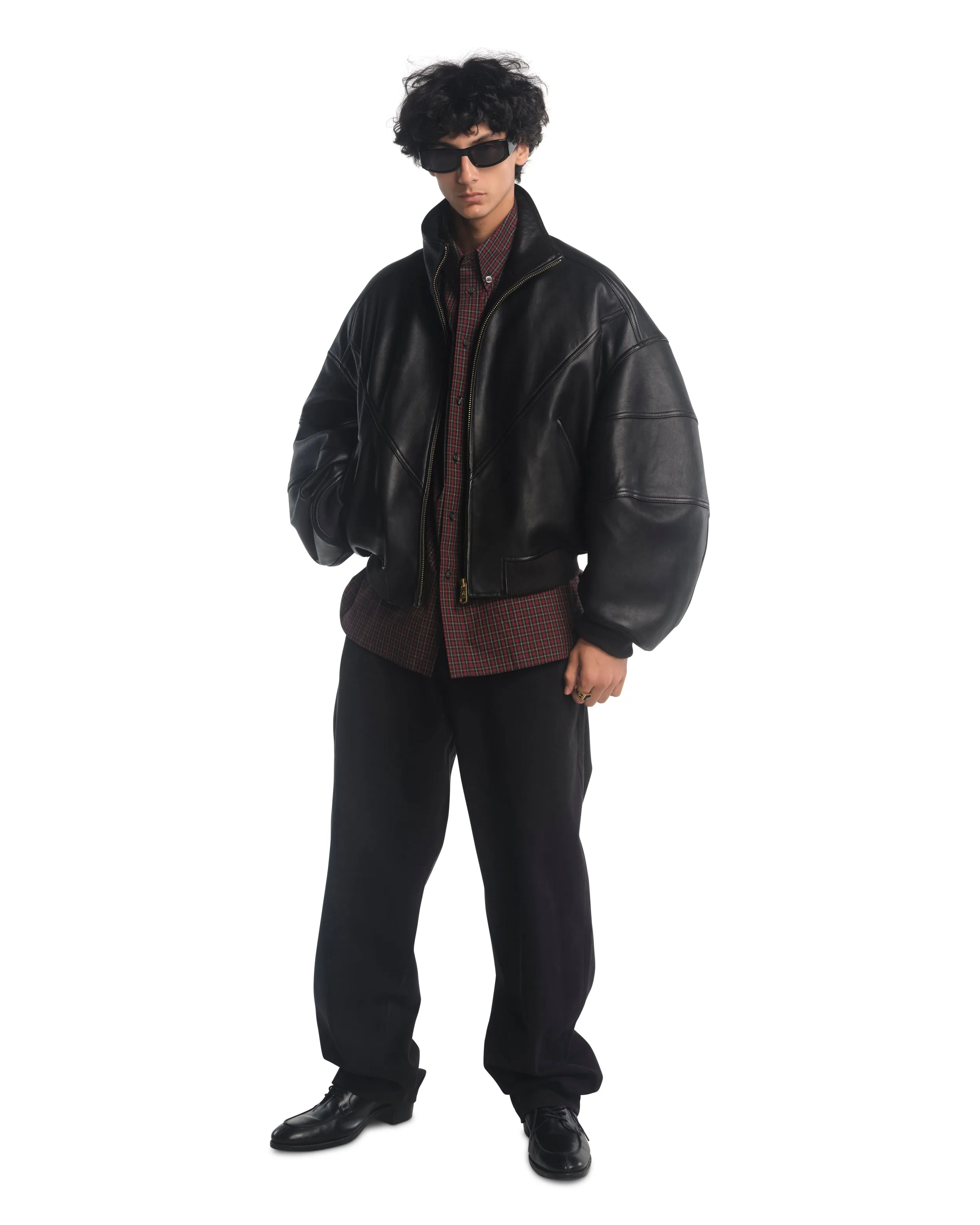 RUFF RIDER LEATHER JACKET - BLACK sold by Willy Chavarria product image thumbnail 3