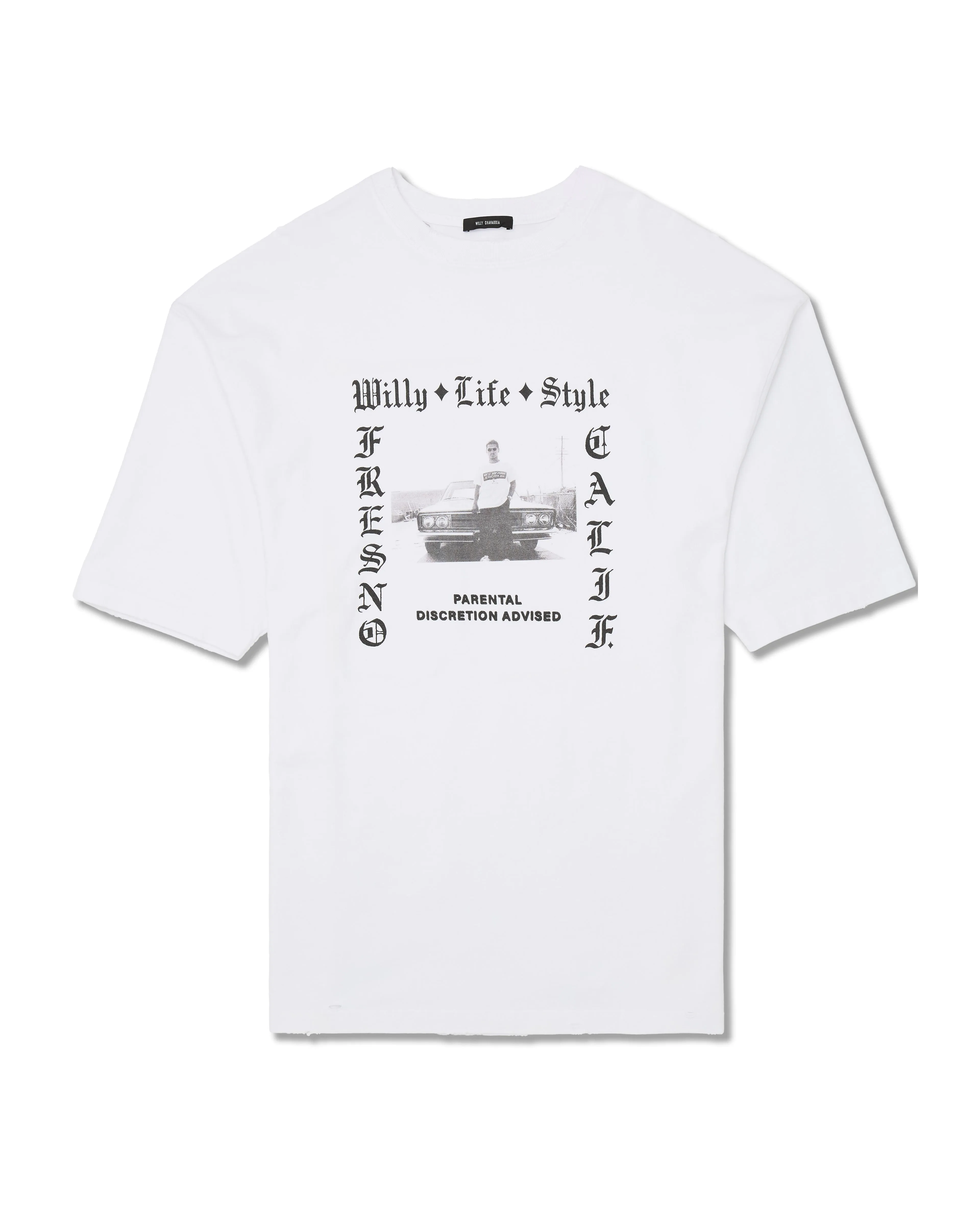 WILLY LIFE STYLE NORTHSIDER TEE - WHITE sold by Willy Chavarria