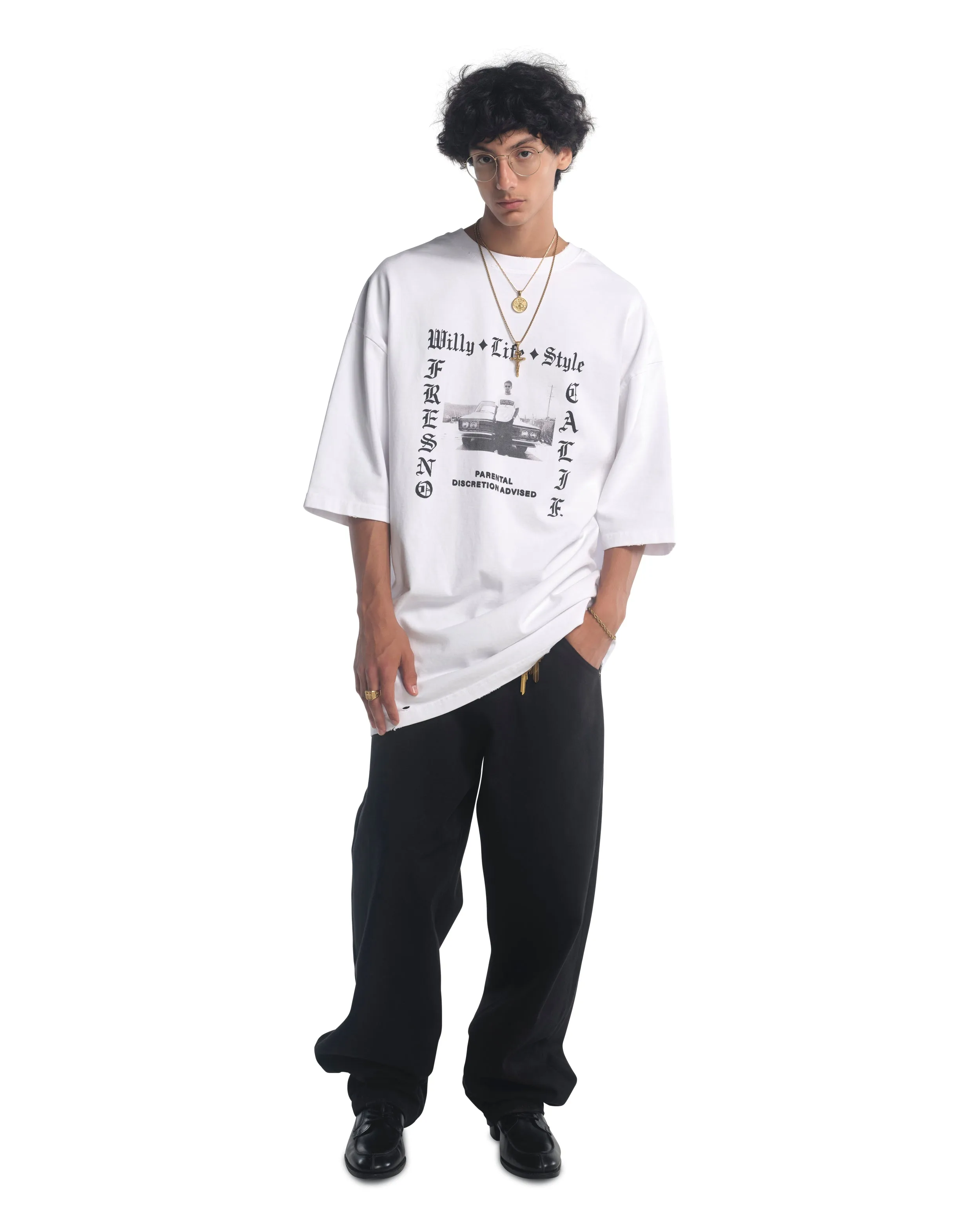 WILLY LIFE STYLE NORTHSIDER TEE - WHITE sold by Willy Chavarria product image thumbnail 3