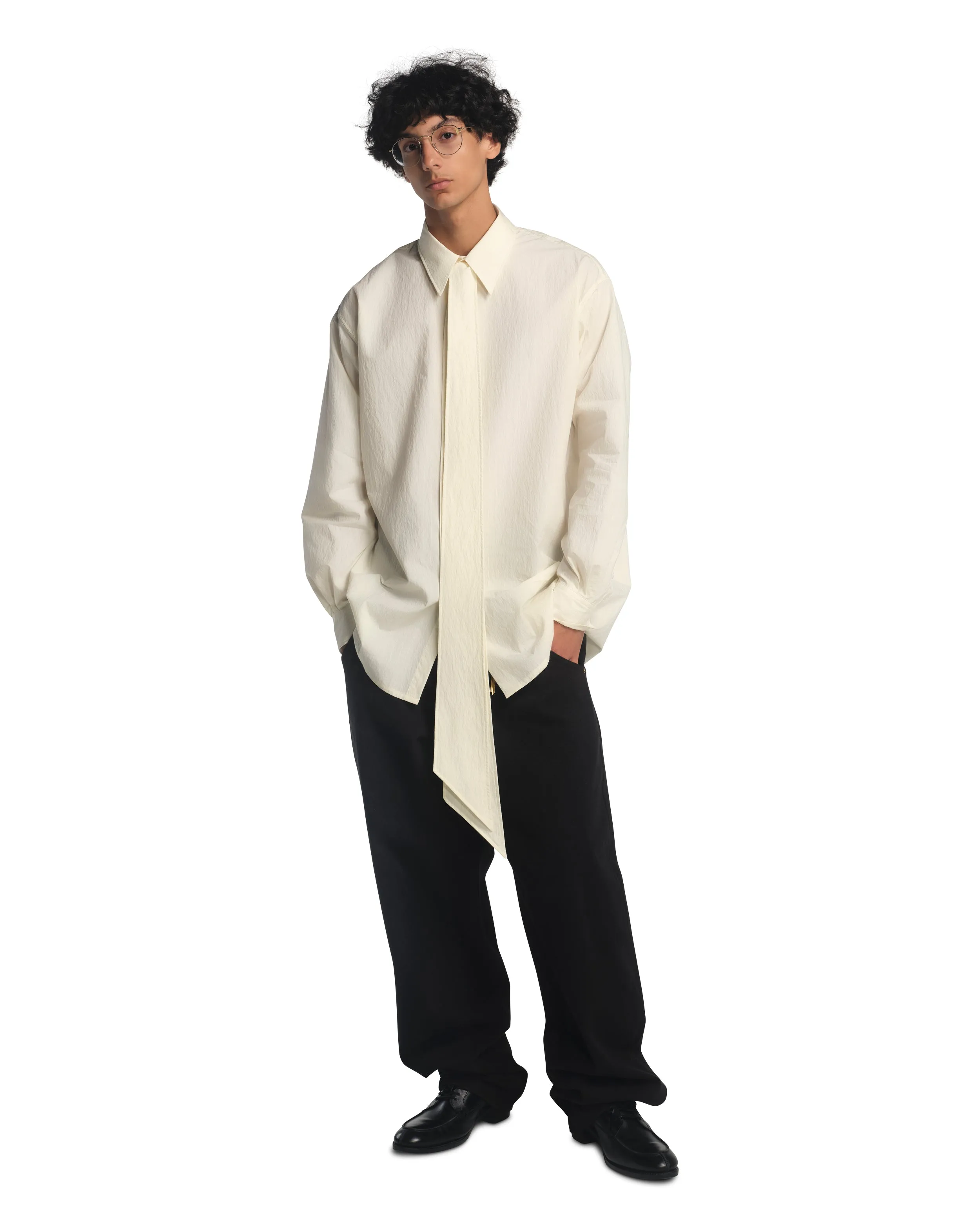 CRAVAT SHIRT - OFF WHITE sold by Willy Chavarria product image thumbnail 3