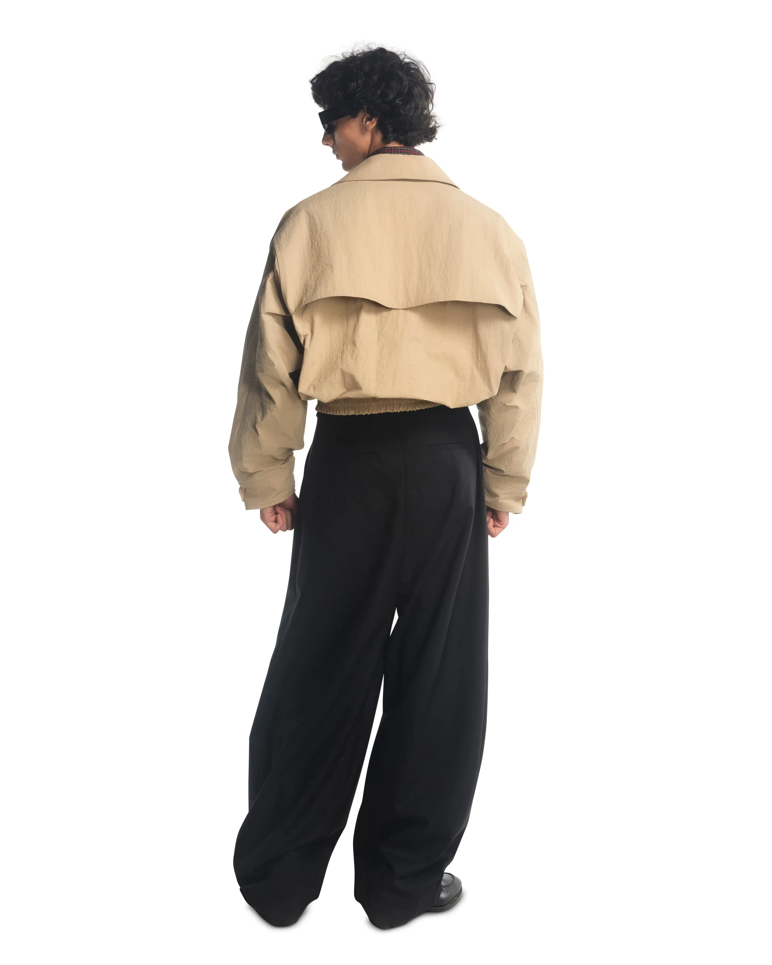 CROPPED TRENCH JACKET - TRAVERTINE sold by Willy Chavarria product image thumbnail 5