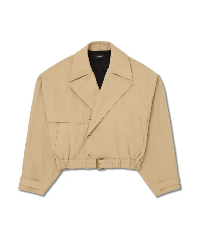 CROPPED TRENCH JACKET - TRAVERTINE sold by Willy Chavarria