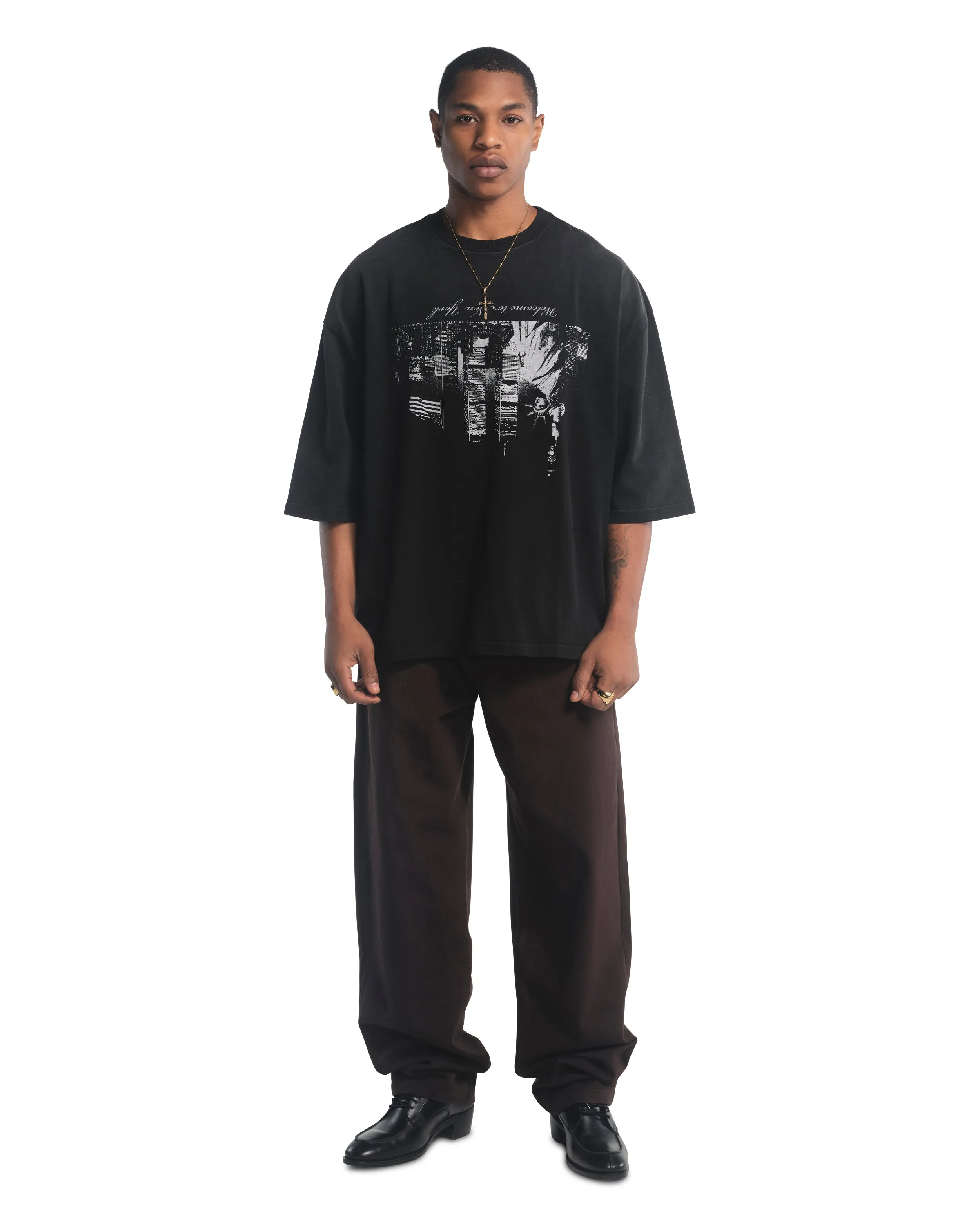 WELCOME TO NY BUFFALO TEE - BLACK sold by Willy Chavarria product image thumbnail 3