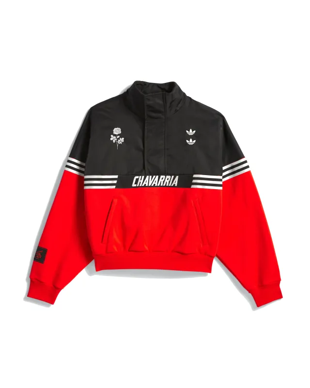 ADIDAS X WC HALFZIP PULLOVER-BLACK/RED made by Willy Chavarria