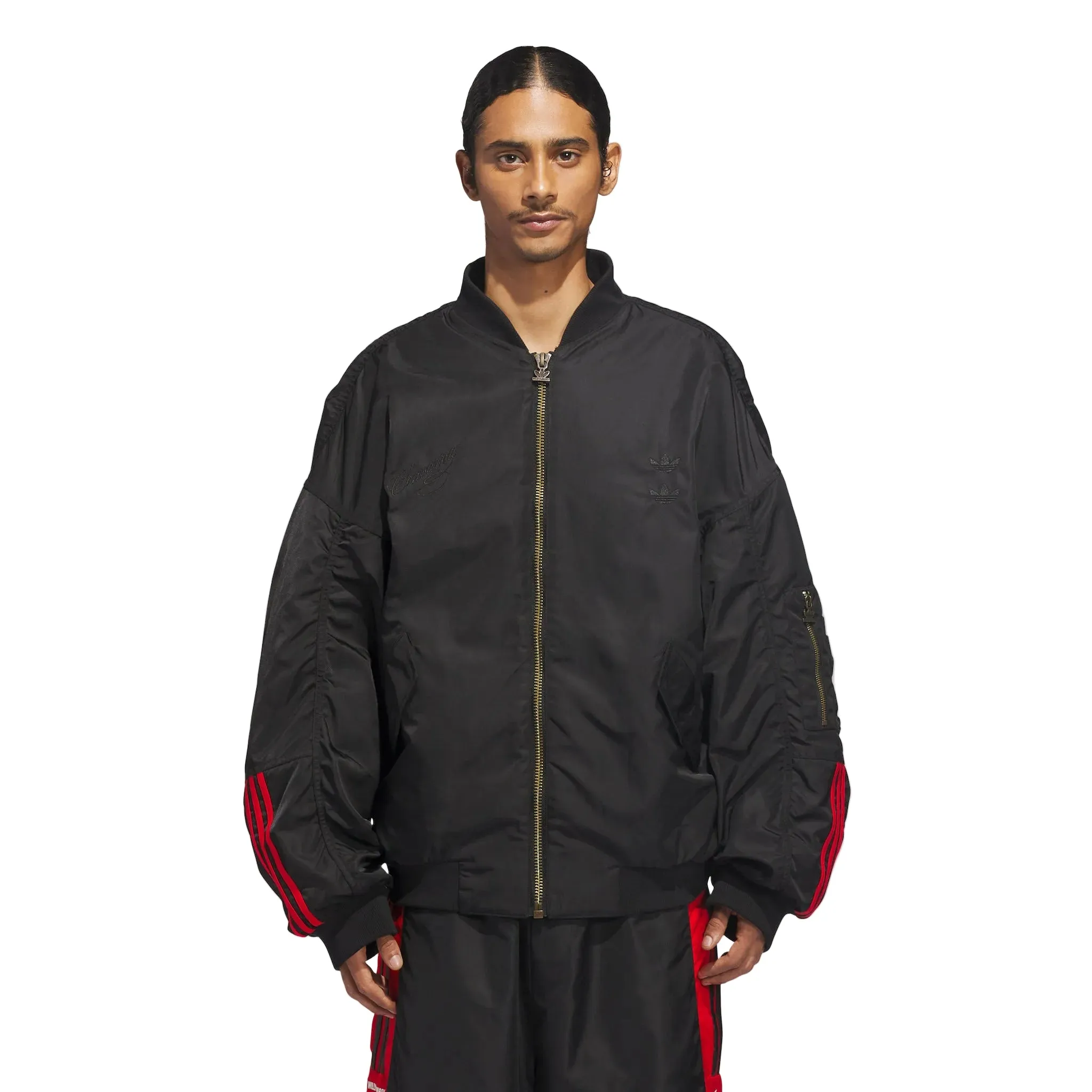 ADIDAS X WC SATIN BOMBER JACKET-BLACK sold by Willy Chavarria product image thumbnail 3