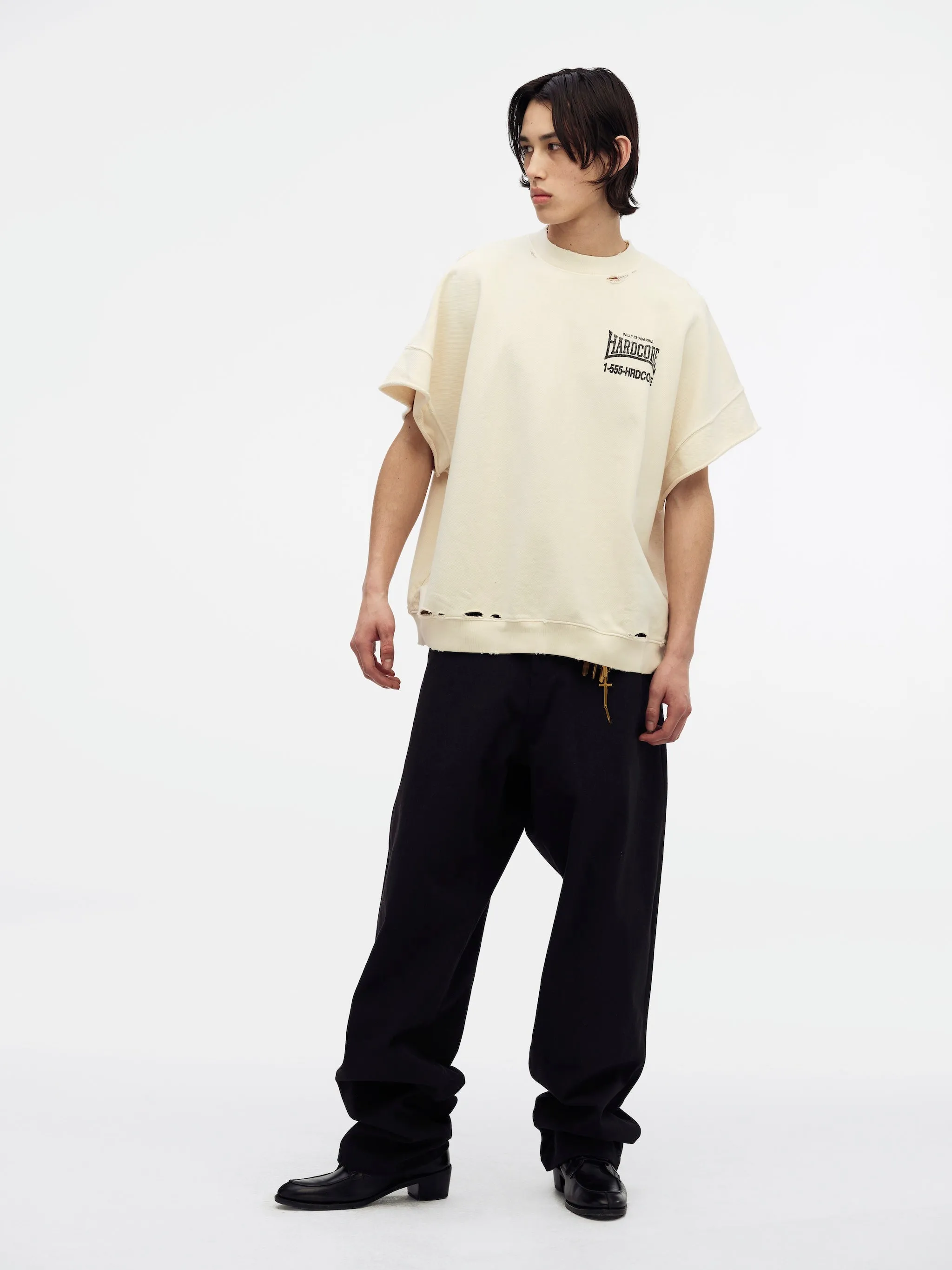 "HARDCORE" - MUSCLE TEE - SNOW WHITE sold by Willy Chavarria product image thumbnail 3