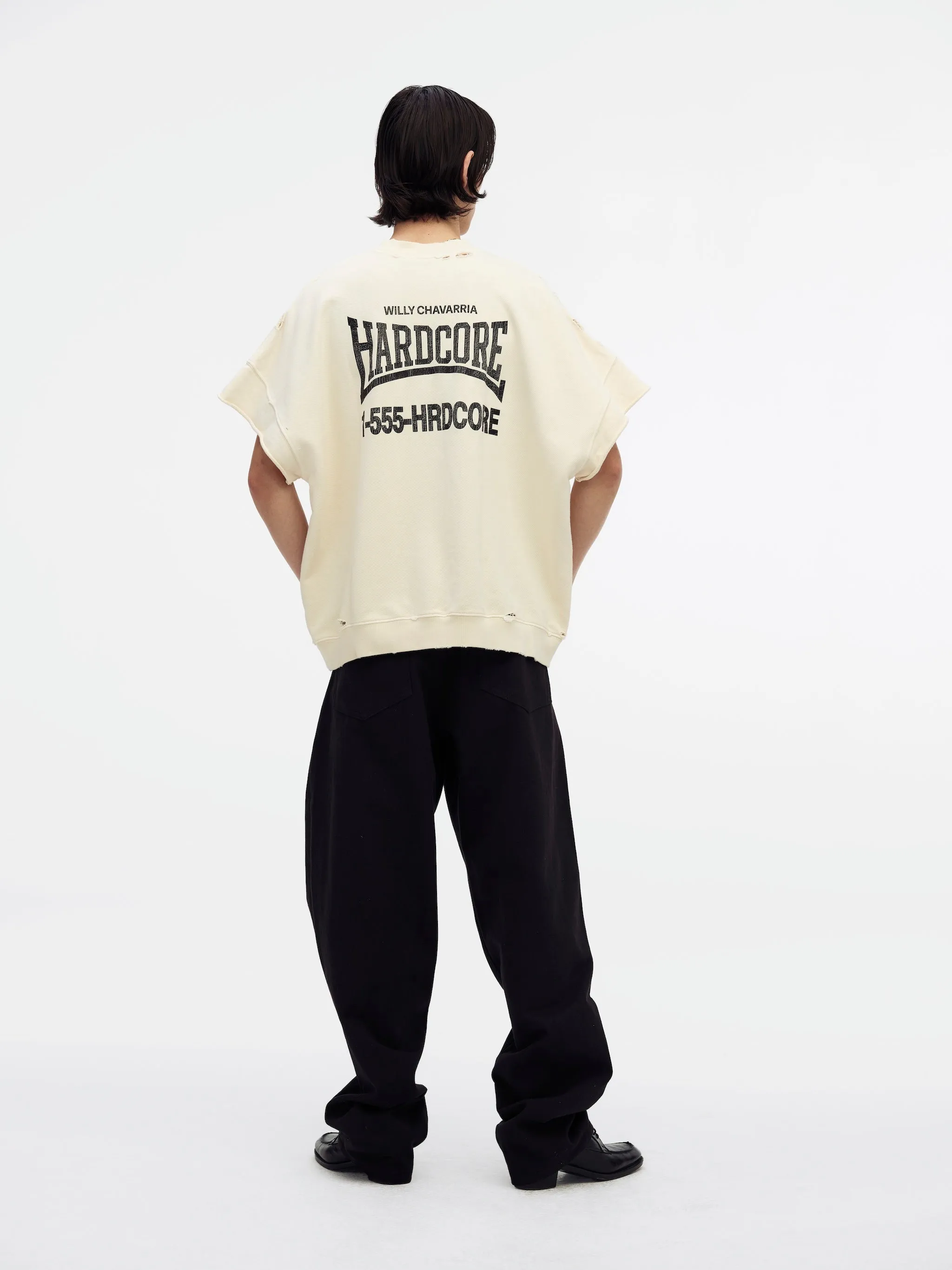 "HARDCORE" - MUSCLE TEE - SNOW WHITE sold by Willy Chavarria product image thumbnail 4