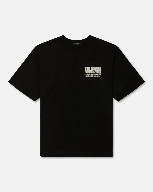 "FASHION SERVICES" - STANDARD TEE - BLACK made by Willy Chavarria