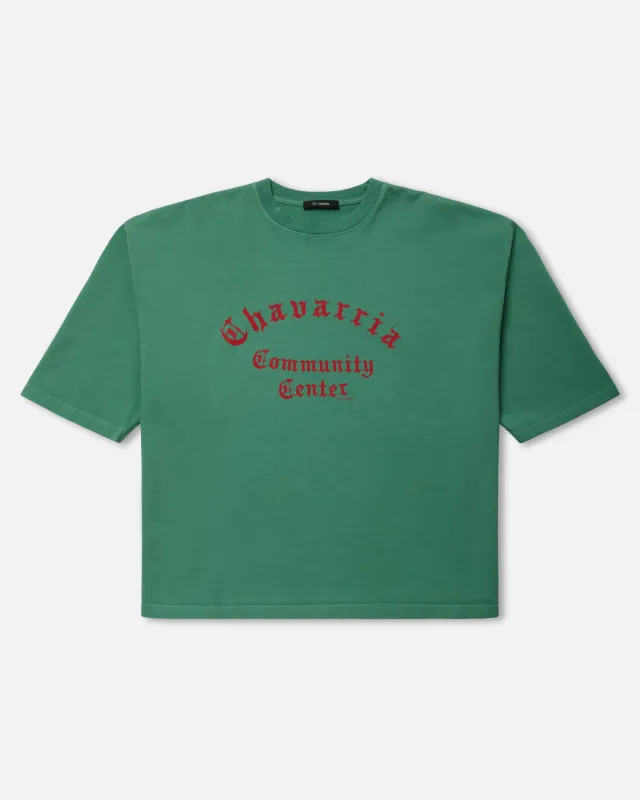 CHAVARRIA COMMUNITY CENTER - BUFFALO TEE - UNI. GRN made by Willy Chavarria