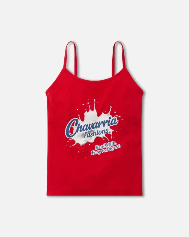 WILLY LECHE CHOLITA TANK - RED HOT made by Willy Chavarria