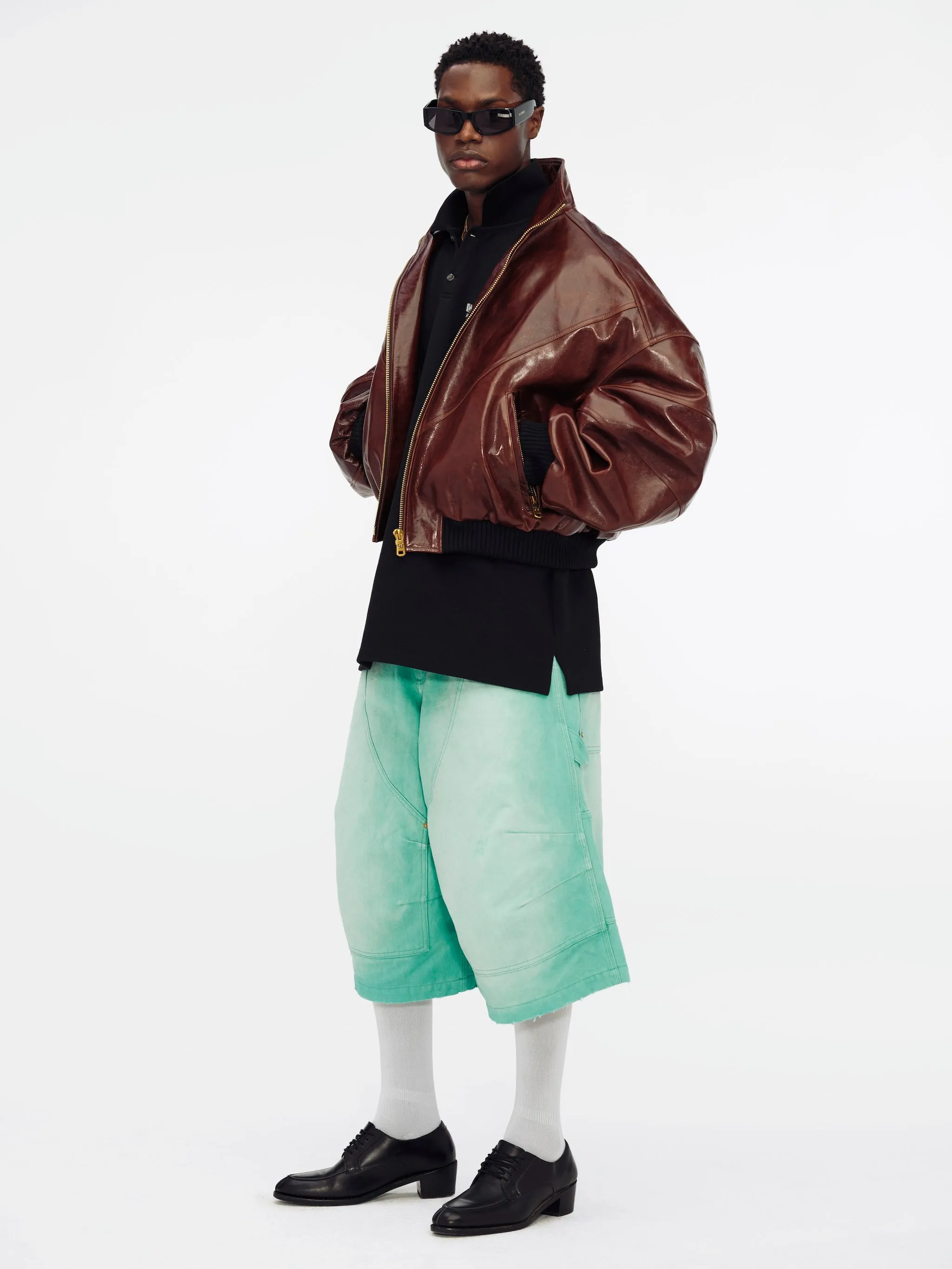 LTHR RUFF RIDER JACKETS - CHOCO sold by Willy Chavarria product image thumbnail 2