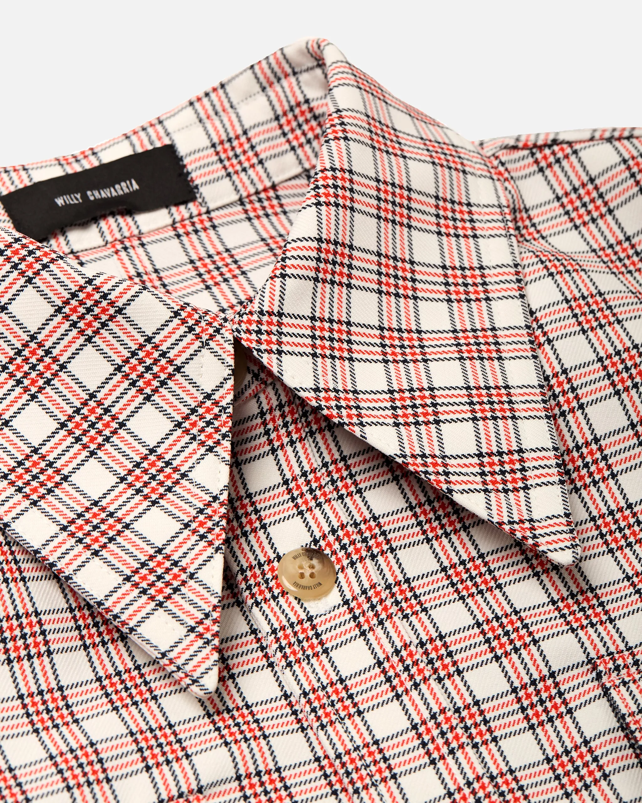 CHAVELA DRESS - RED/WHT PLAID sold by Willy Chavarria product image thumbnail 3