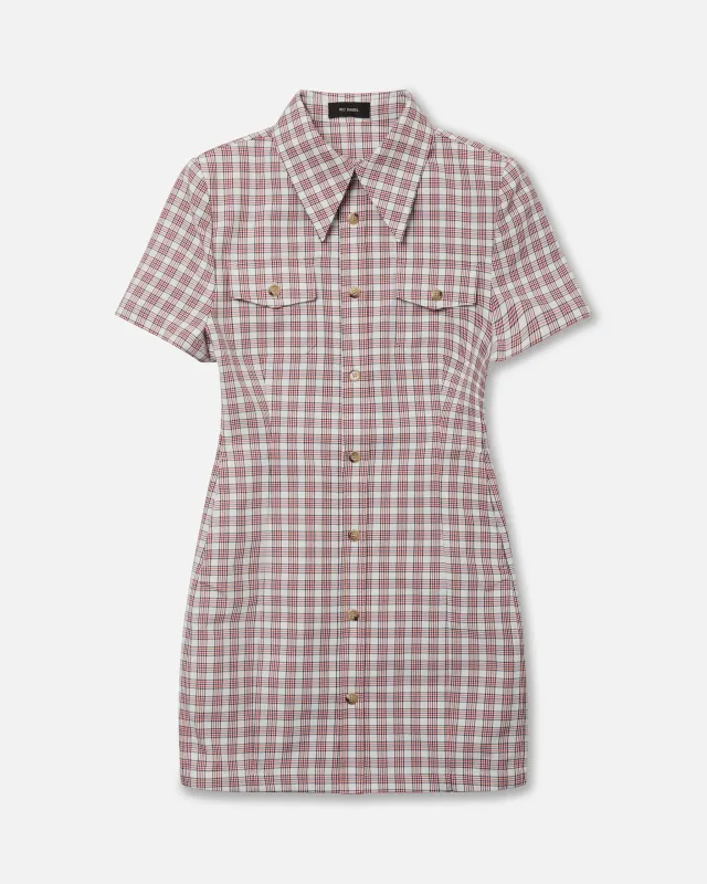 CHAVELA DRESS - RED/WHT PLAID sold by Willy Chavarria