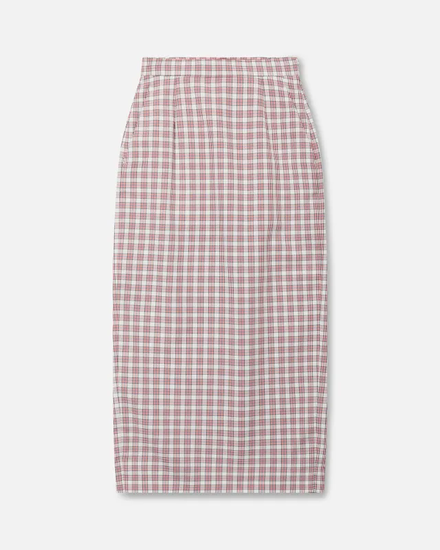 TUBO SKIRTS - RED/WHT PLAID made by Mint