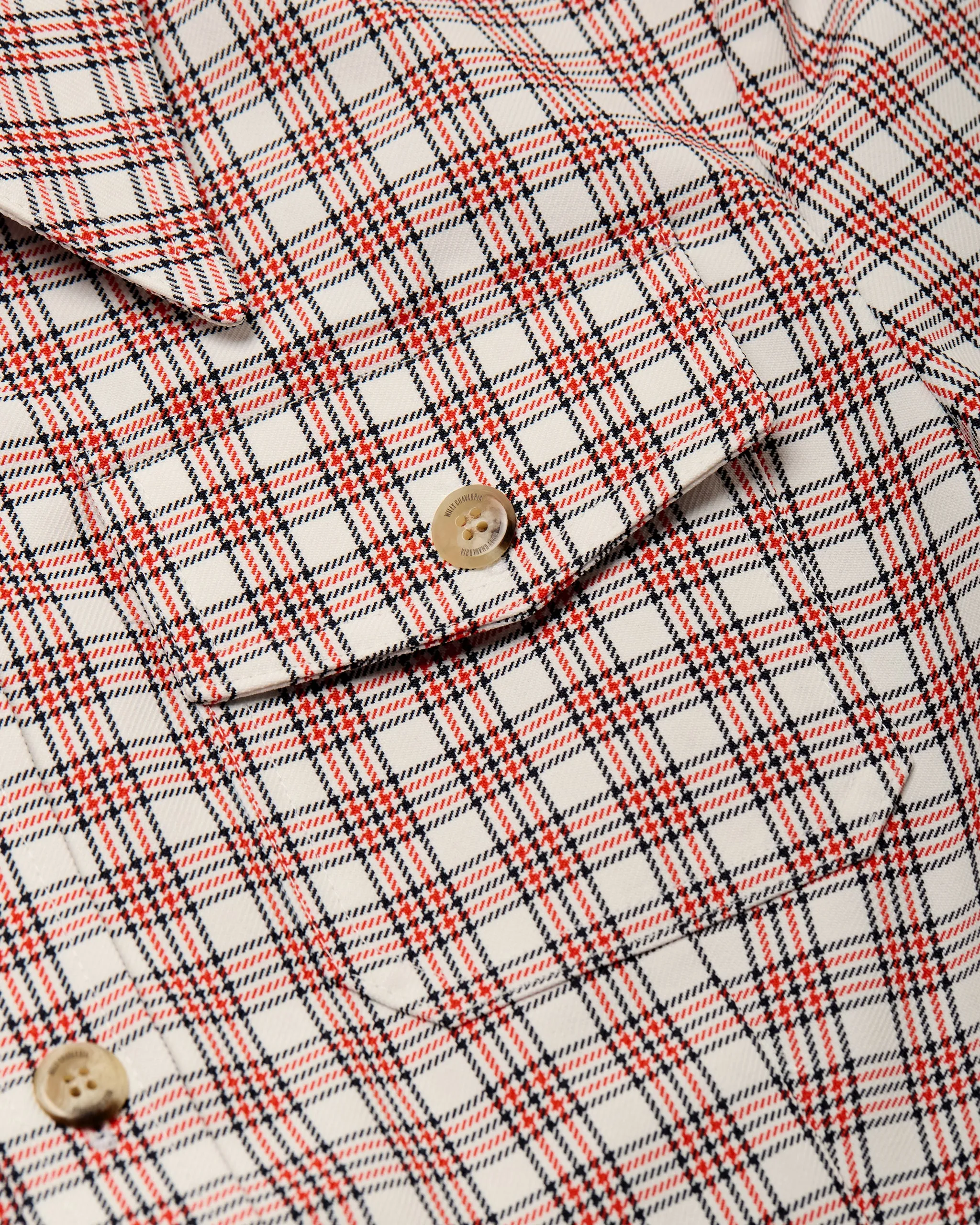 CHAVELA S/S SHIRT - RED/WHT PLAID sold by Willy Chavarria product image thumbnail 4