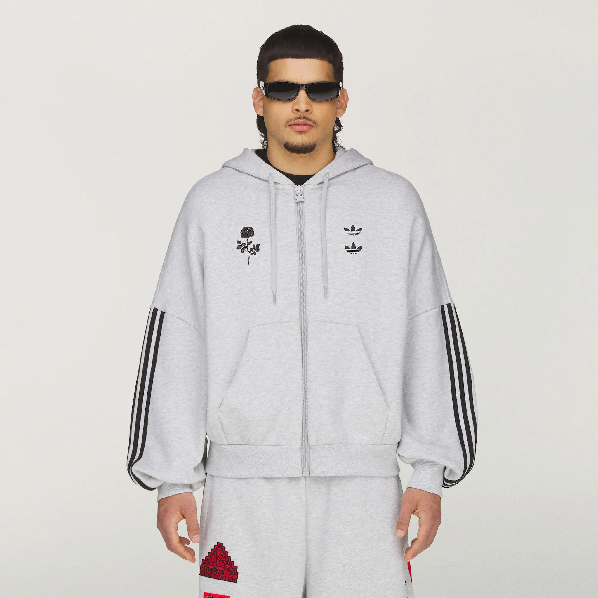 ADIDAS X WC FULL ZIP HOODY - GRY sold by Willy Chavarria product image thumbnail 3