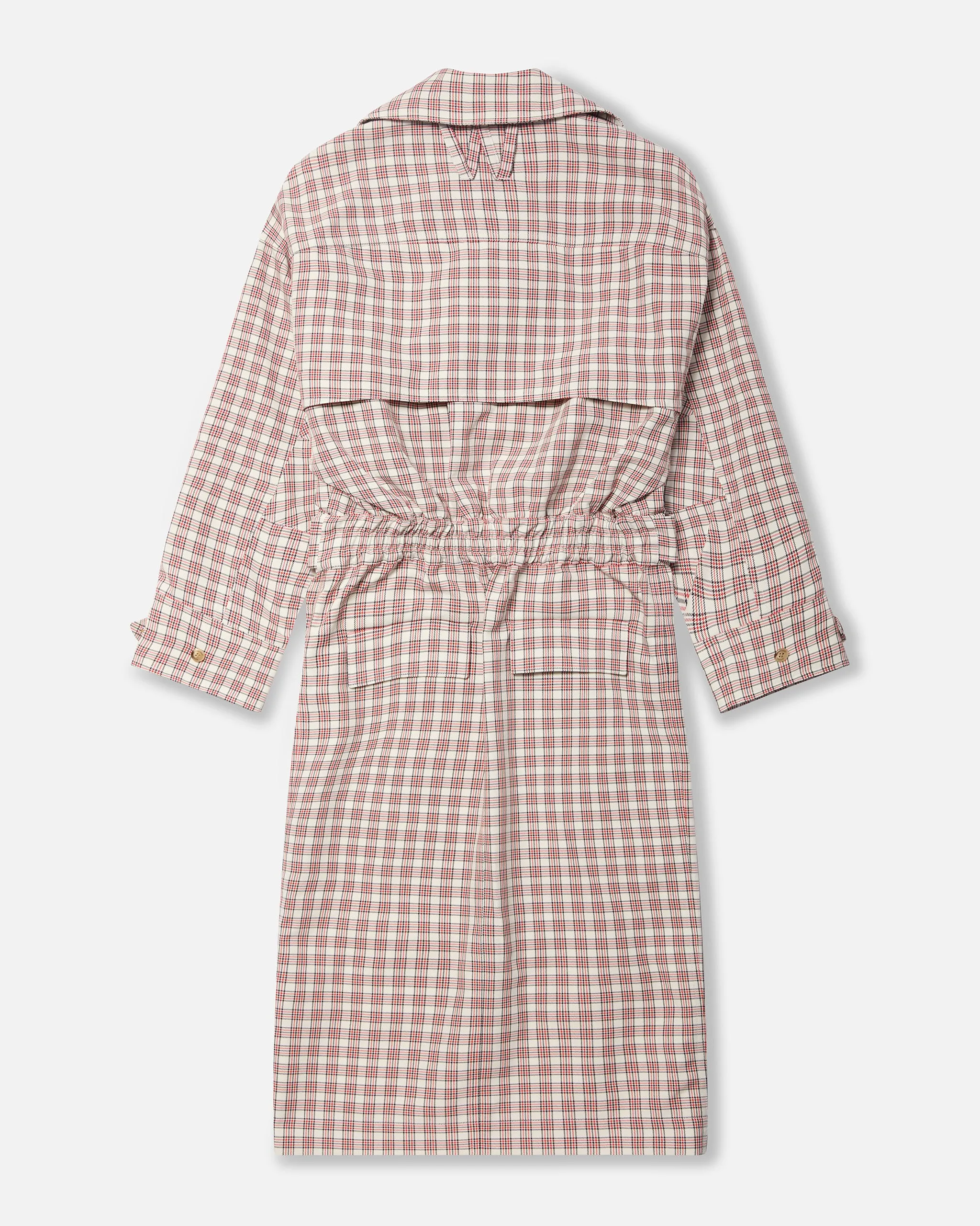 TRENCH DRESS - RED/WHT PLAID sold by Willy Chavarria product image thumbnail 4