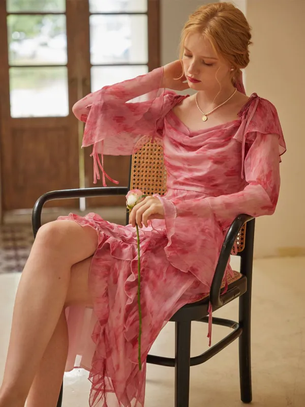 【Final Sale】Aria Sweet Printed Square Neck Dress sold by Simple Retro