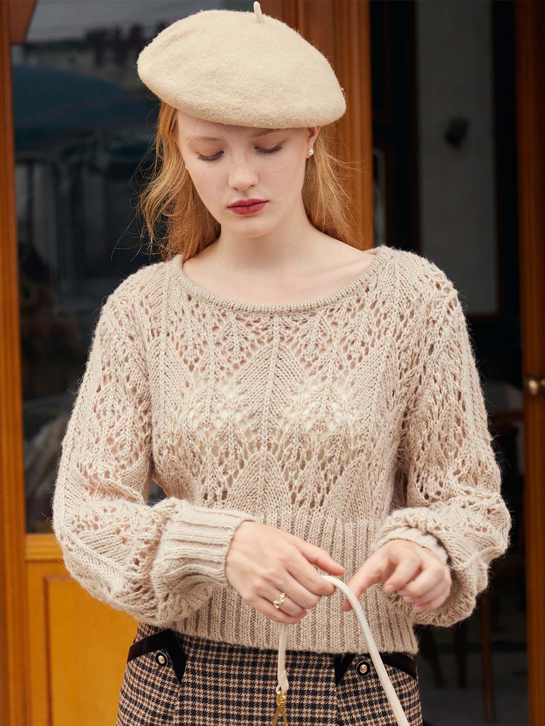 Ellie Round Neck Hollow Knitted Sweater sold by Simple Retro product image thumbnail 5