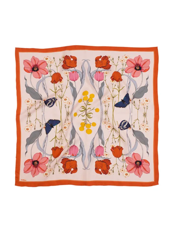 Chowxiaodou 16 Momme Tulip Silk Twill Small Square Scarf  65*65 sold by Simple Retro