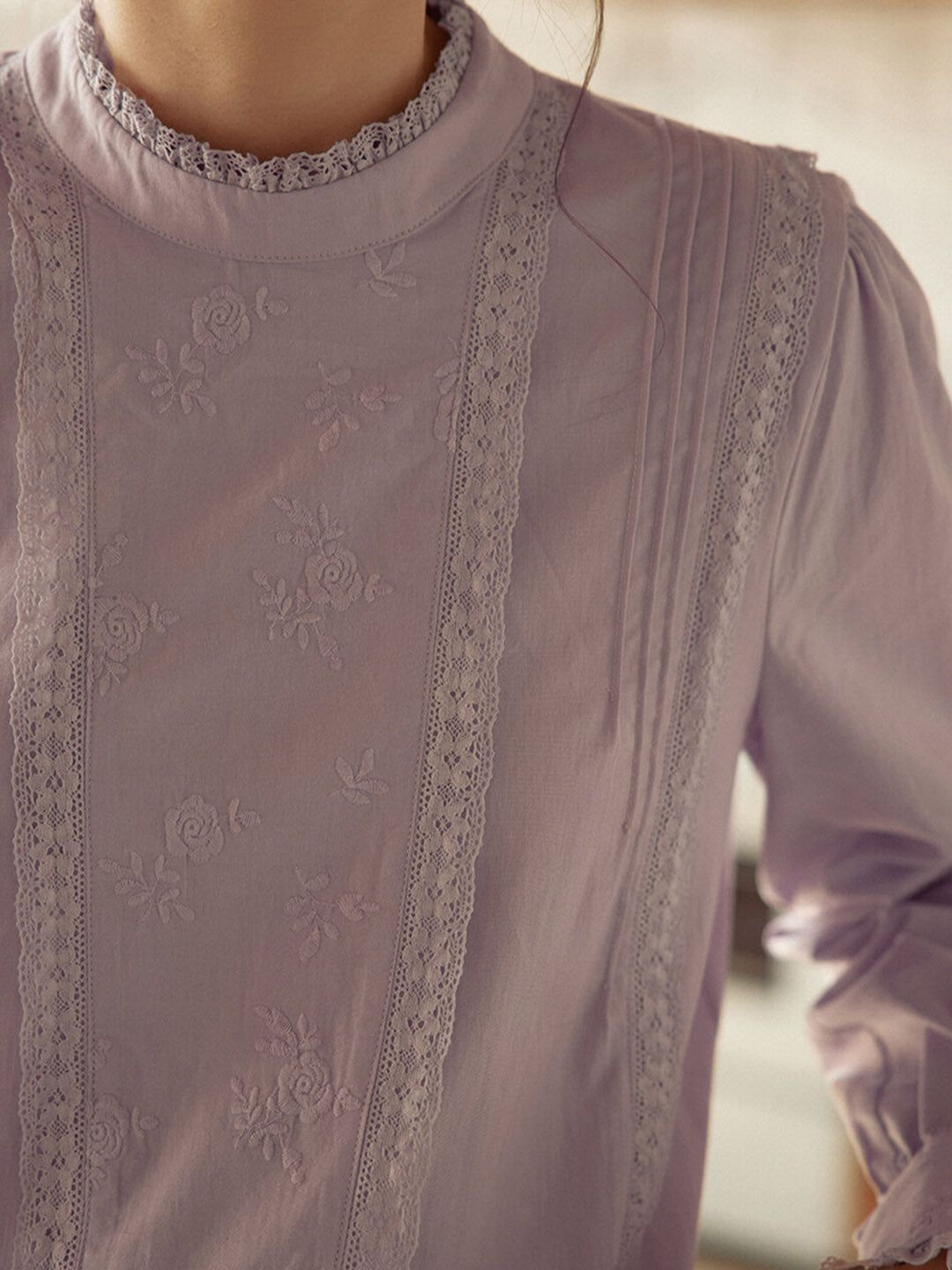 Paisley Embroidered Lace Purple Blouse sold by Simple Retro product image thumbnail 2