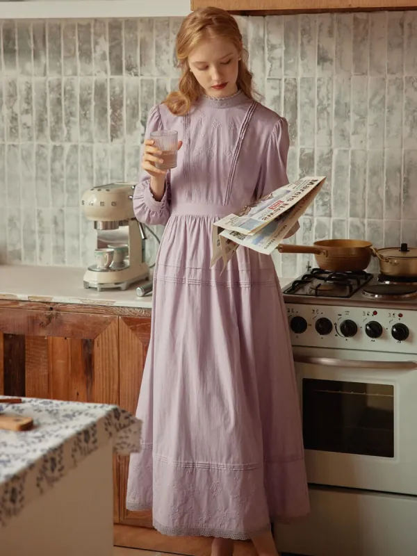 Marley Embroidered Purple Midi Dress sold by Simple Retro