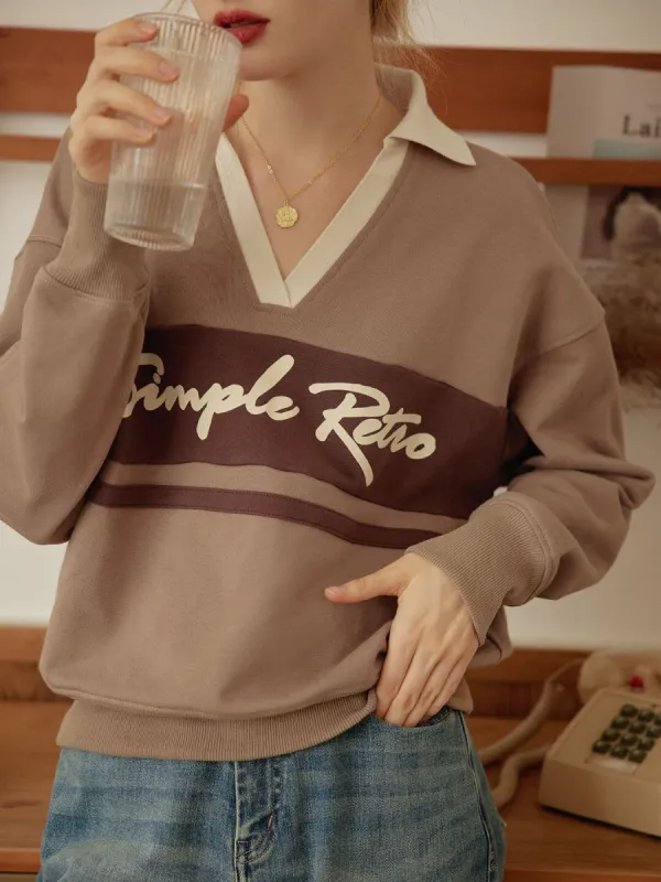 【Final Sale】Ellie Logo Printed Coffee Sweatshirt sold by Simple Retro