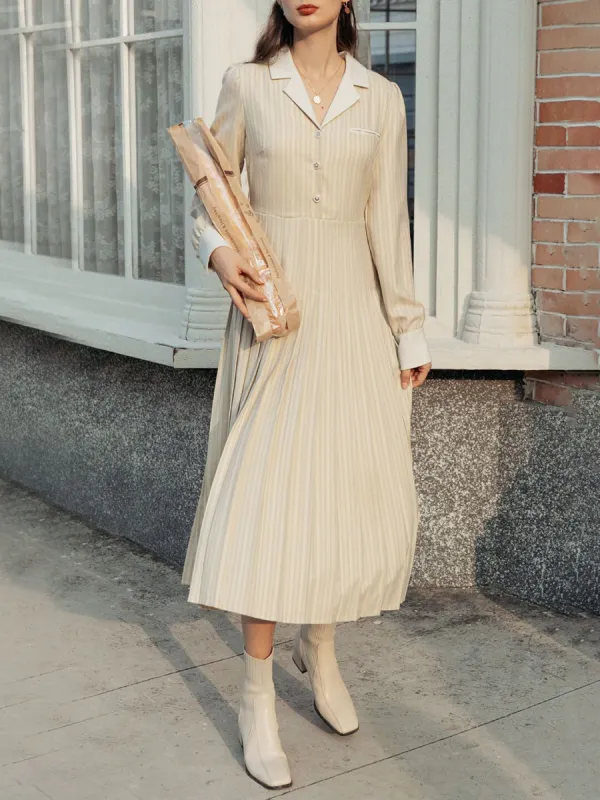 Tatum Striped Yellow Midi Dress sold by Simple Retro