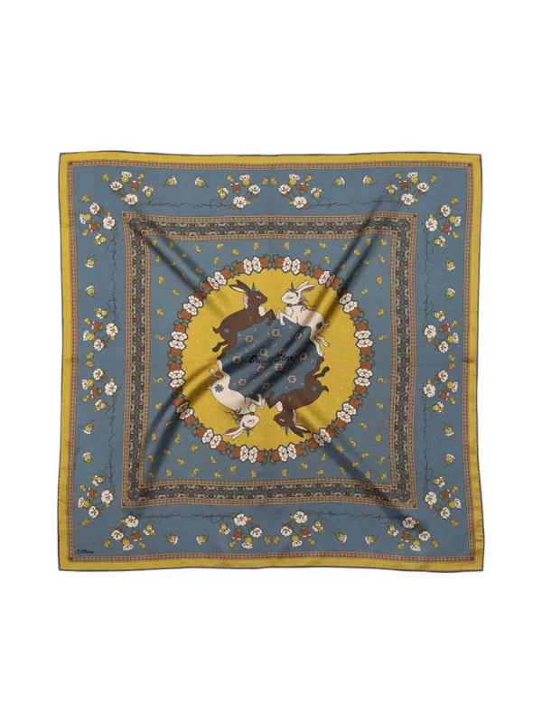 Chowxiaodou 16 Momme Large Square Slik Twill  Scarf 110*110 sold by Simple Retro